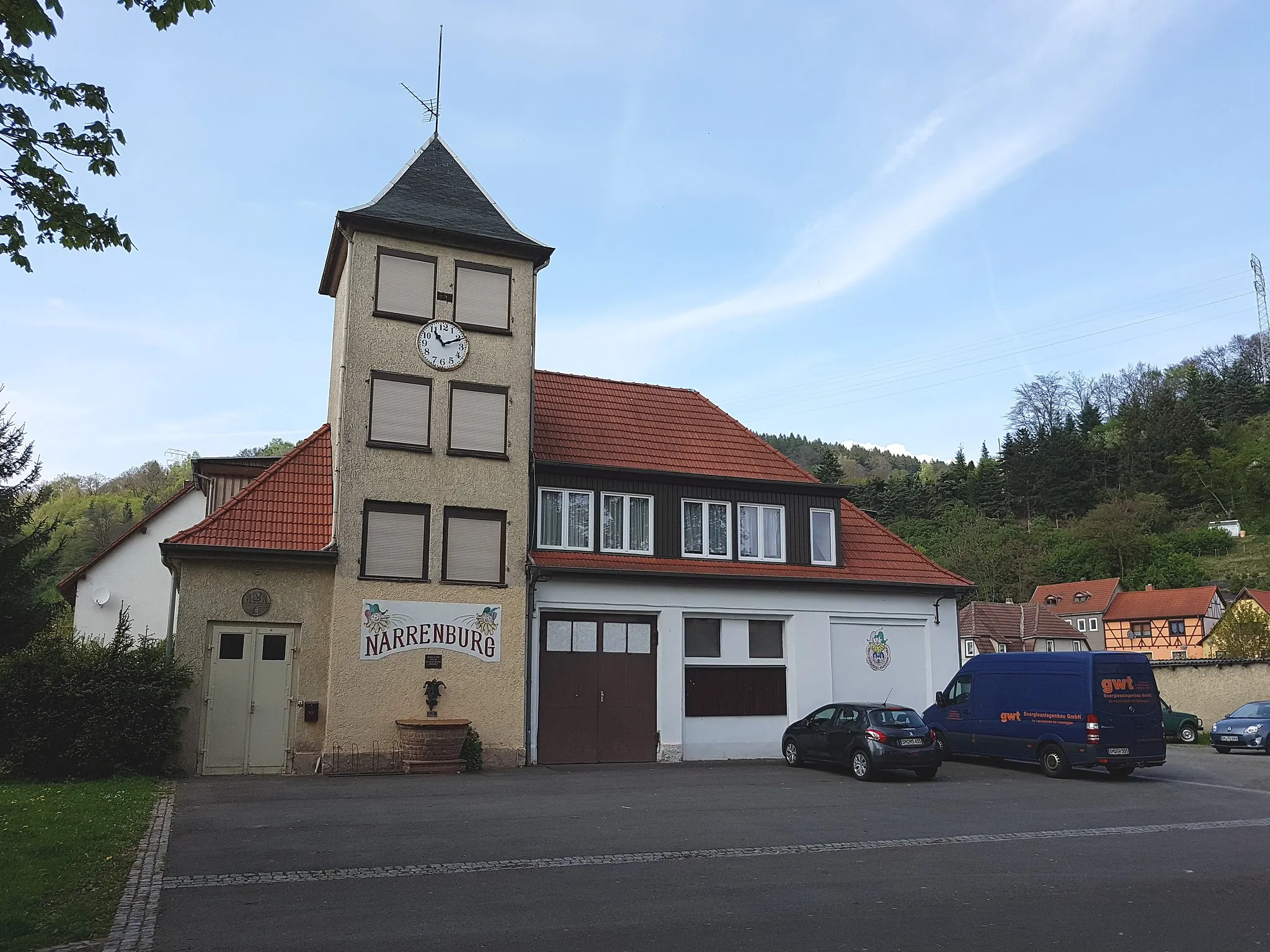 Photo showing: The center of the Carnival in Wasungen, the Narrenburg