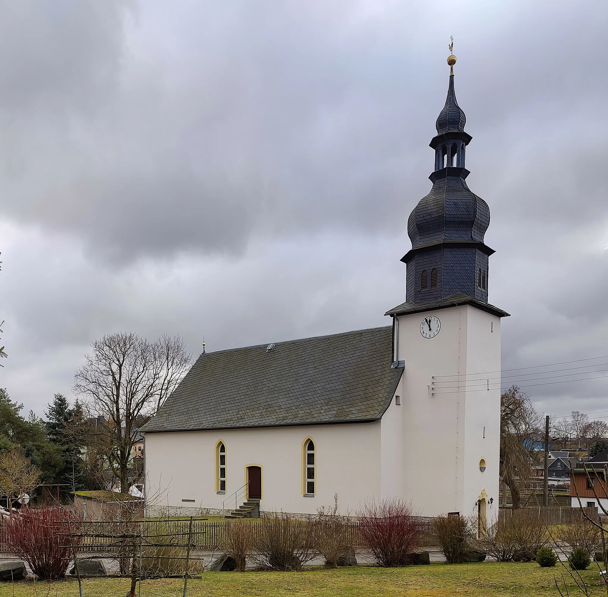 Photo showing: Evangelische Trinitatiskirche Frössen, Gemeinde Gefell, Thüringen, Deutschland