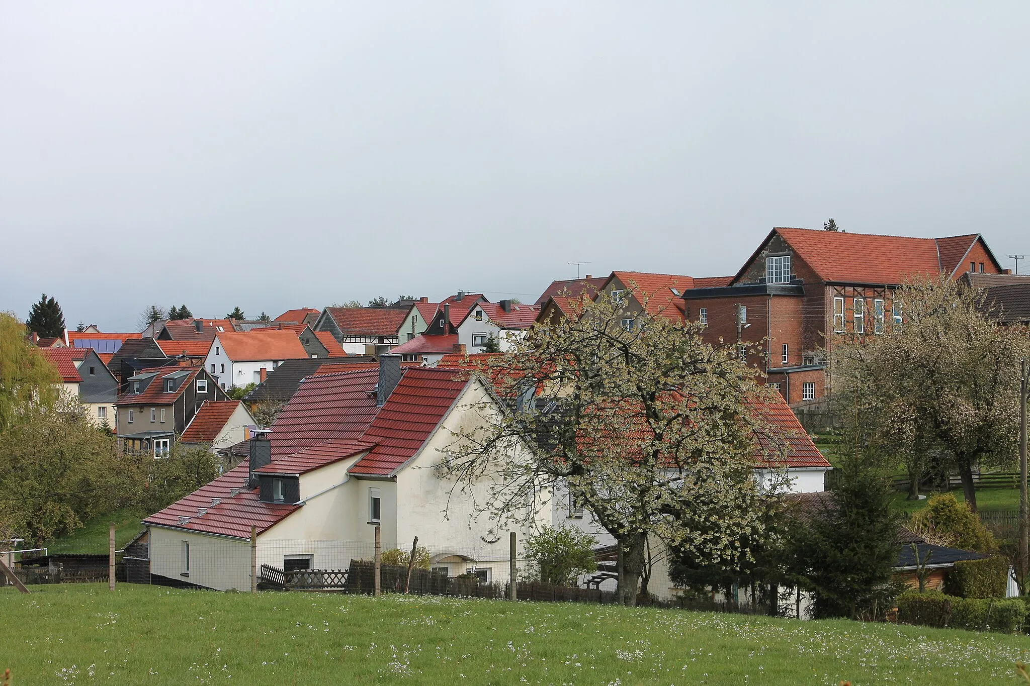 Photo showing: Die Ortsansicht von Bollberg (Thüringen) im April 2014.