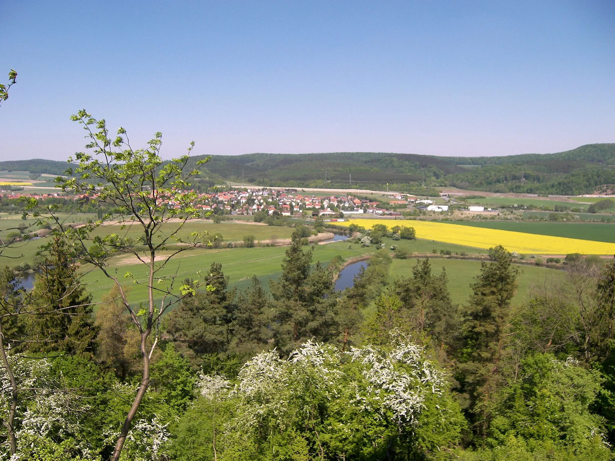 Photo showing: Werratal mit Wommen von Burg Brandenburg aus