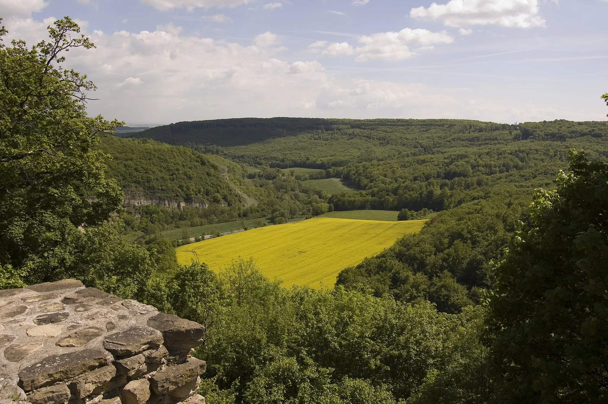 Photo showing: Blick von der Arnsburg bei Seega auf das Wippertal (Richtung Günserode)