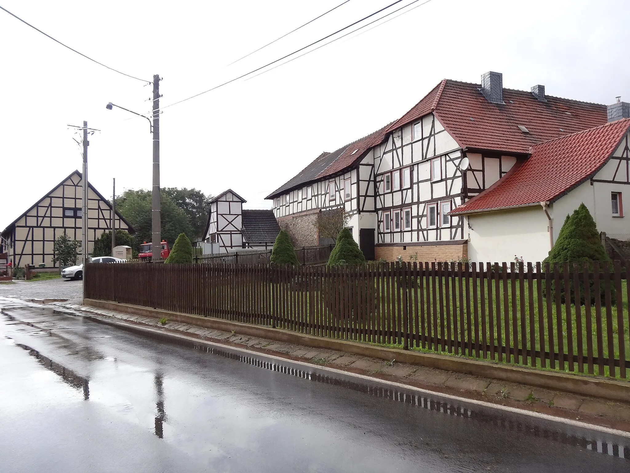 Photo showing: Main street in Immenrode (Werther), Thuringia, Germany