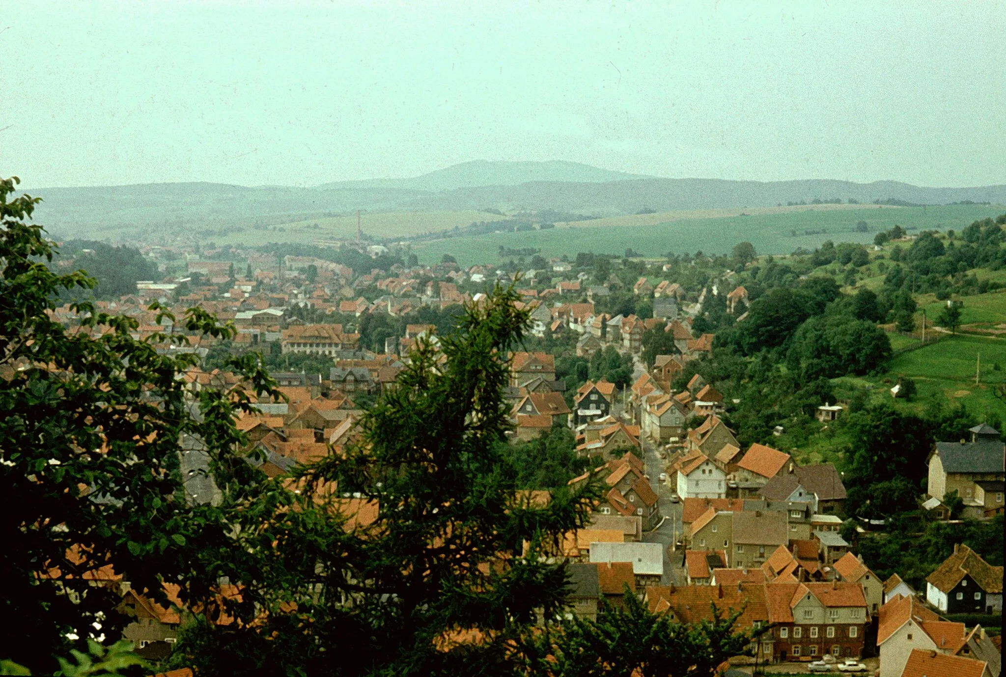 Photo showing: Steinbach-Hallenberg, view from the castle to the town