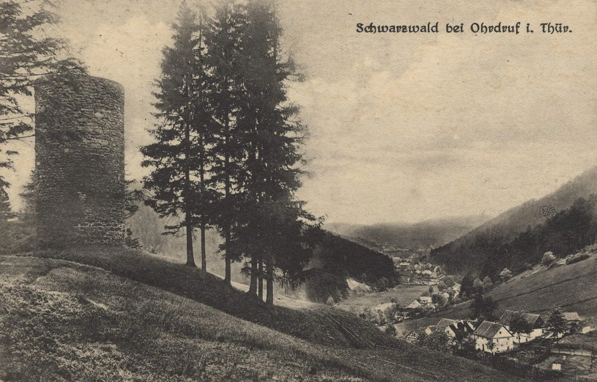 Photo showing: Luisenthal, OT Schwarzwald, Burgruine und Ortsansicht