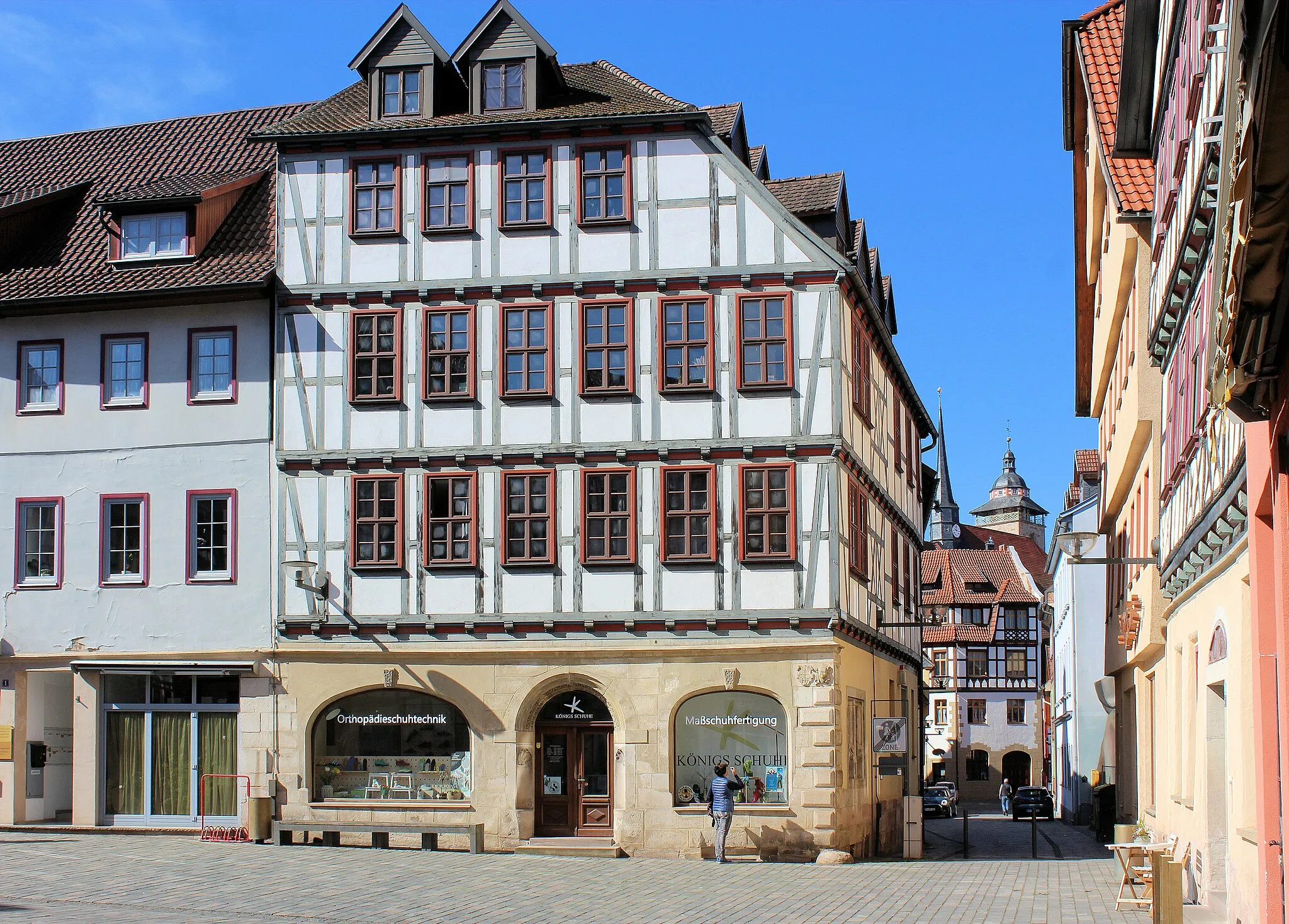 Photo showing: Schmalkalden, Stumpfelsgasse and house 2 Lutherplatz