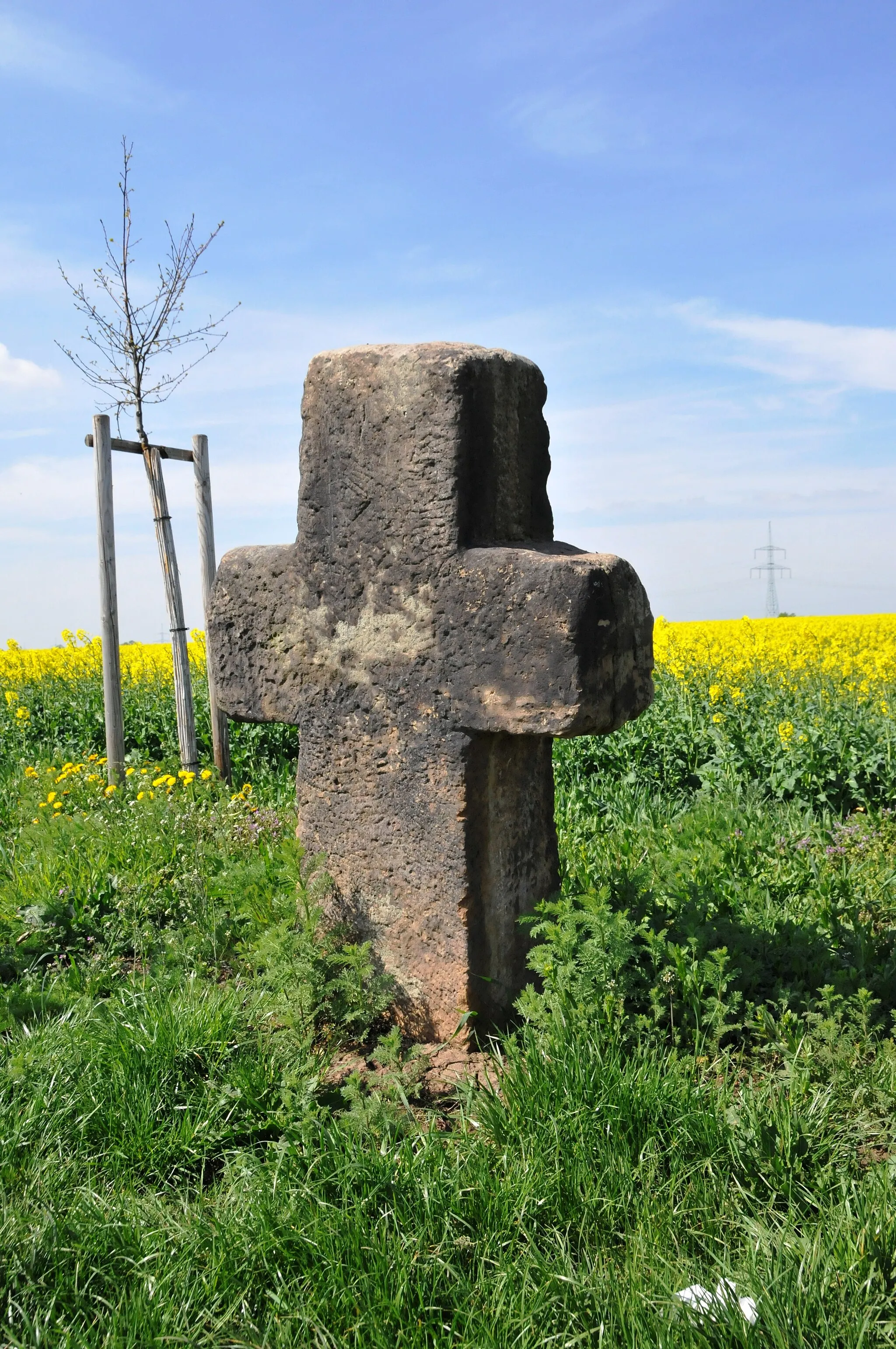 Photo showing: Kleinrettbach, Grabsleber Steinkreuz