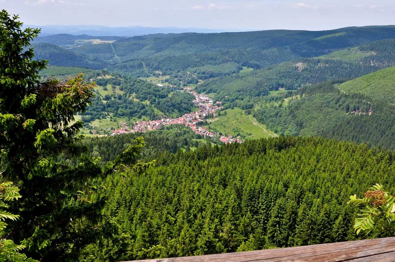 Photo showing: Oberschönau vom vorderen Möstfelsen