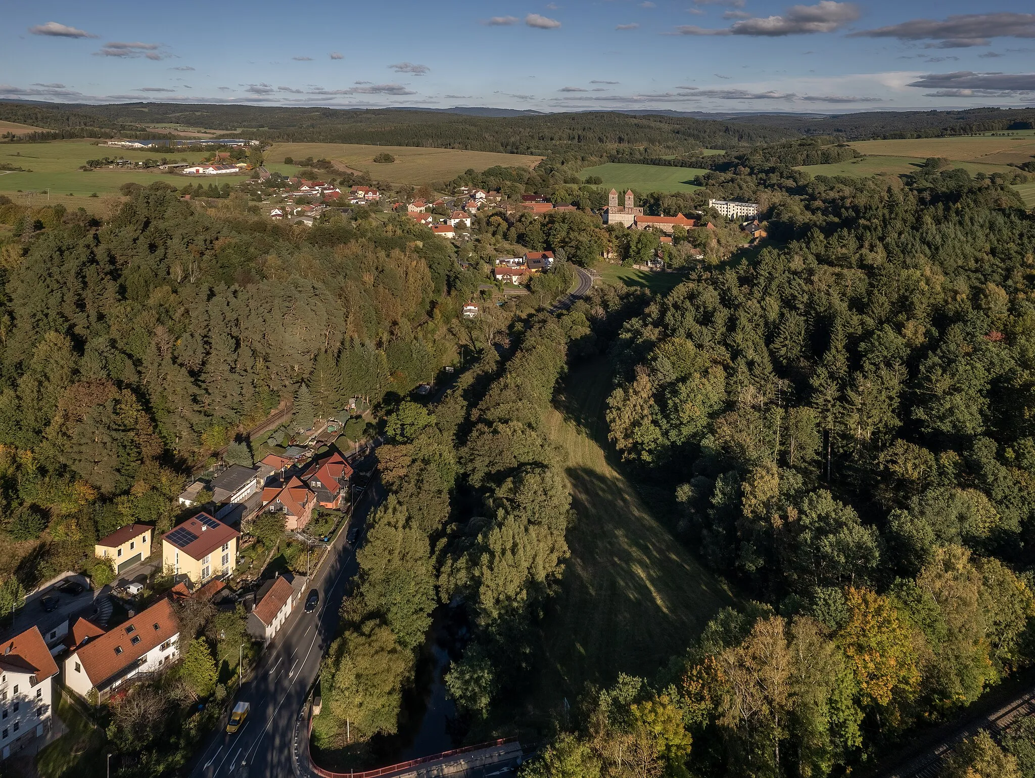 Photo showing: Aerial view of Veßra monastery