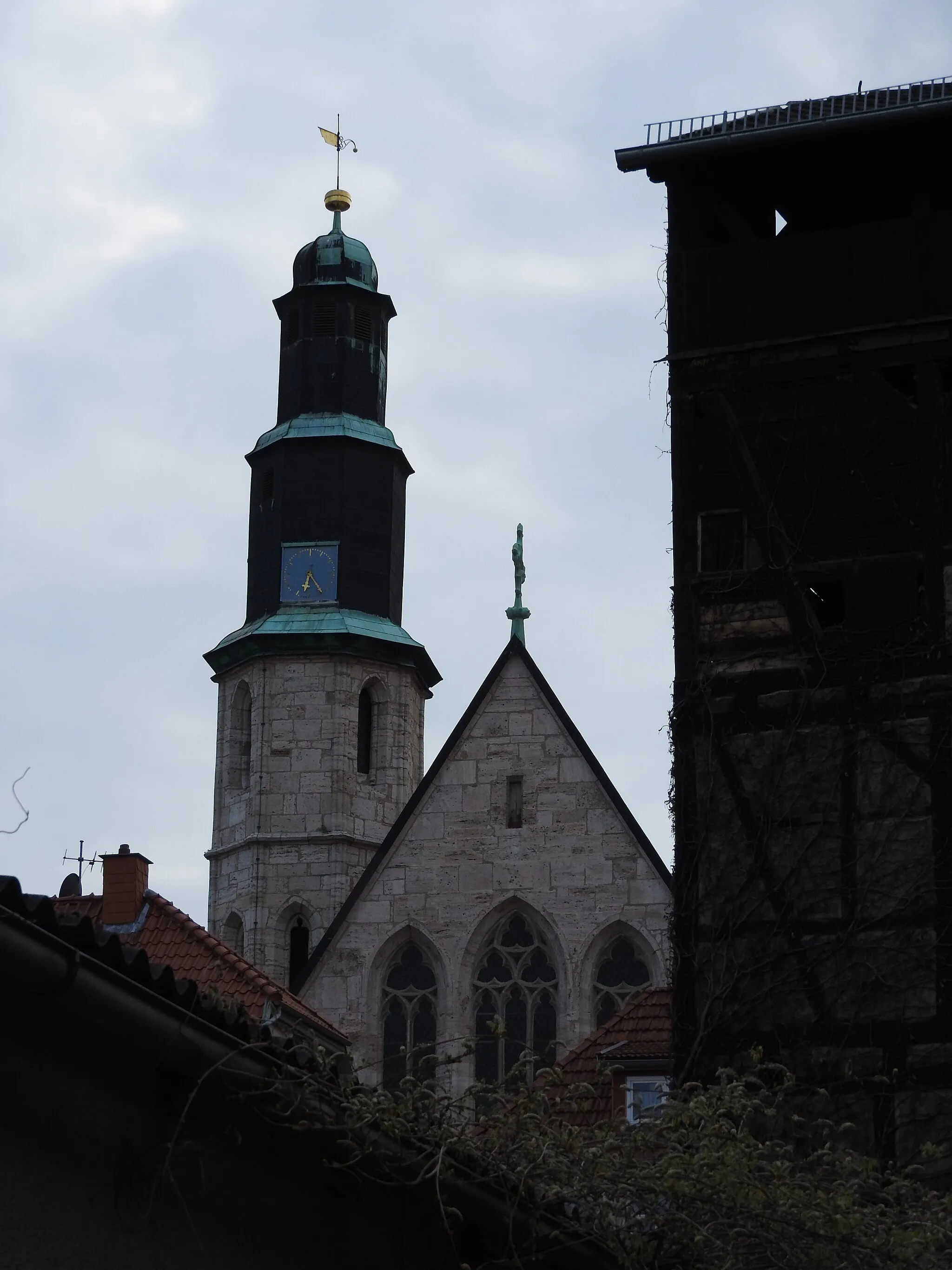 Photo showing: Kornmarkt church in Mühlhausen, Thuringia, Germany