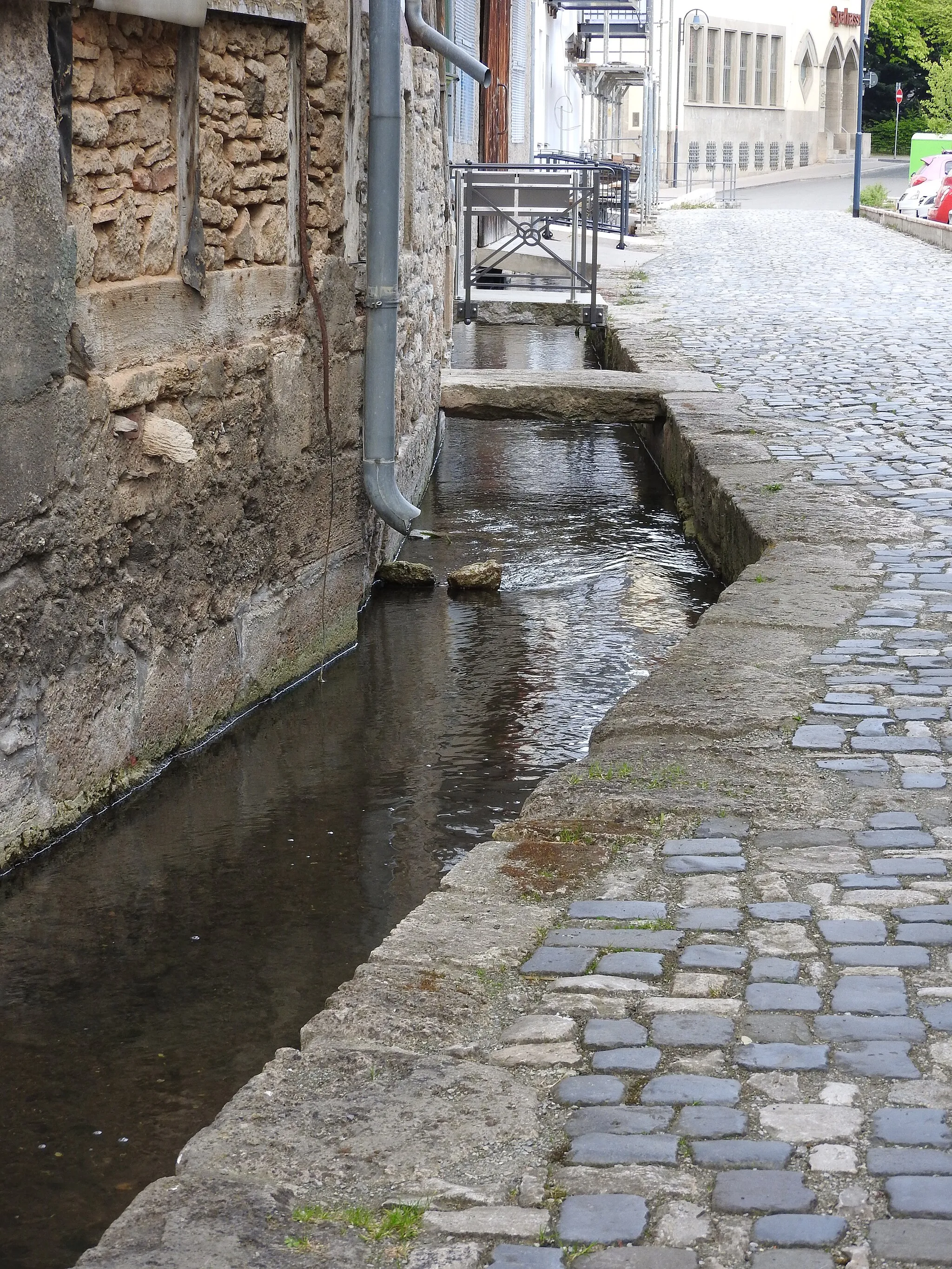 Photo showing: Popperöder Bach in Mühlhausen, Thuringia, Germany