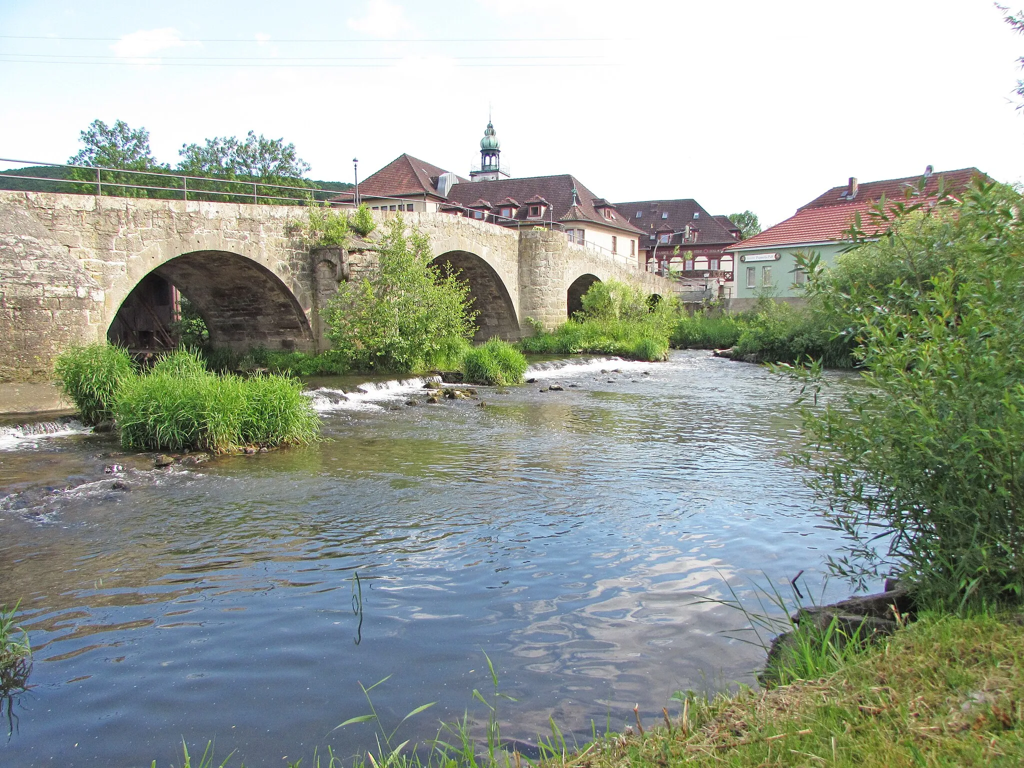 Photo showing: Das Bild zeigt den Fluß Werra in Obermaßfeld-Grimmenthal.