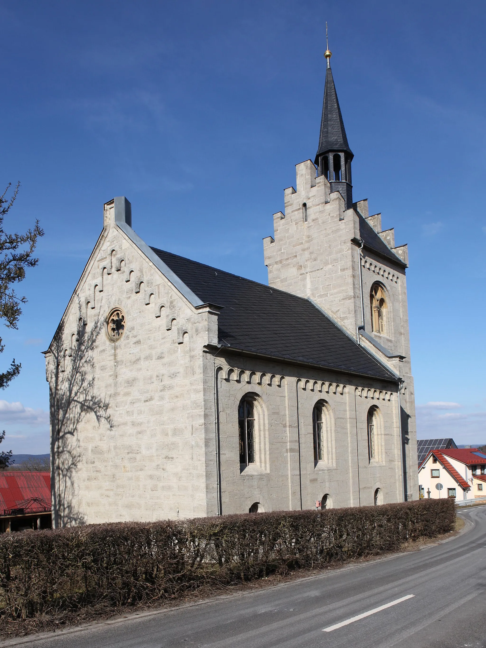 Photo showing: Evangelisch-Lutherische Kirche St. Johannes in Wachenbrunn, OT von Themar, Landkreis Hildburghausen