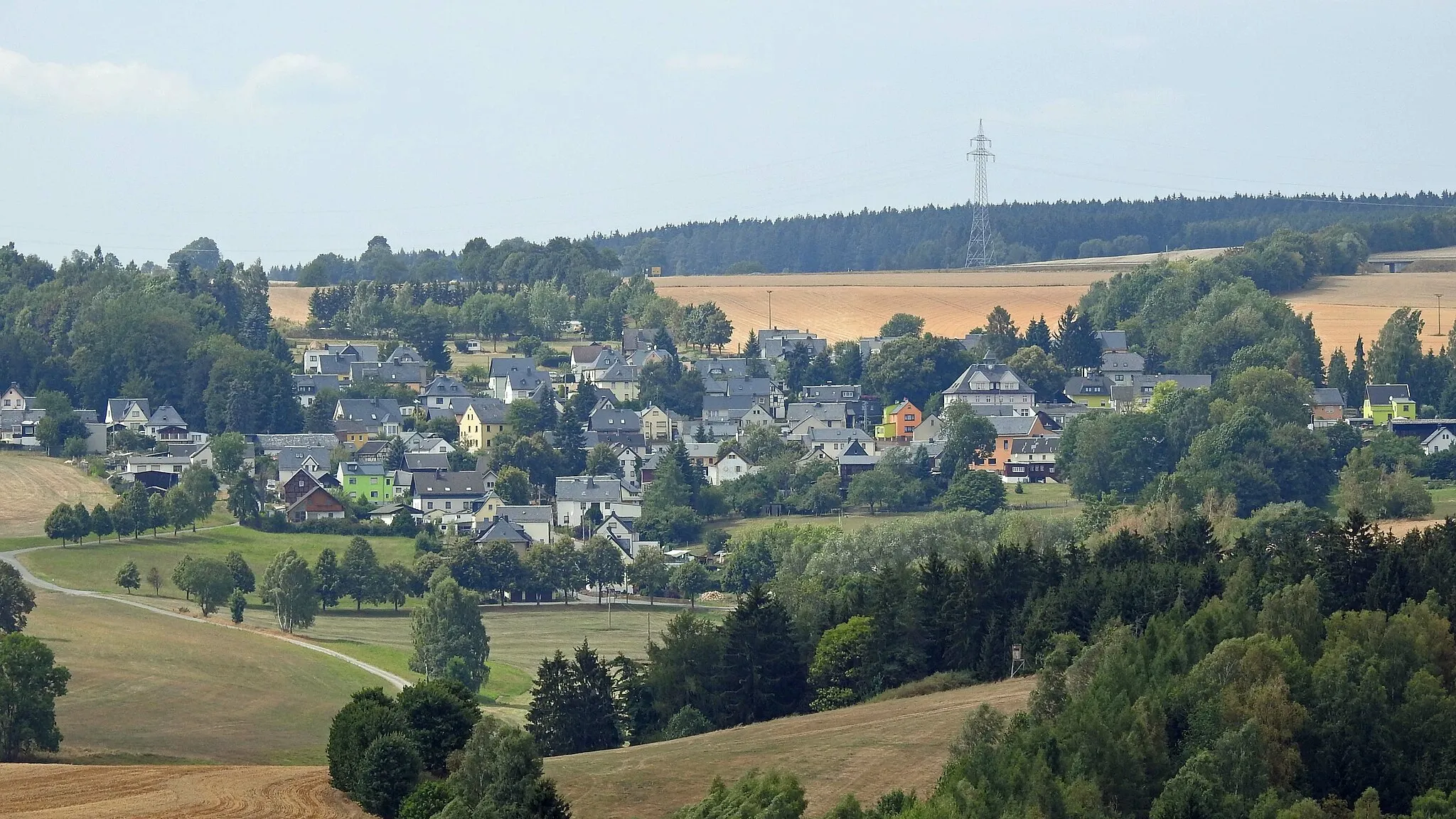 Photo showing: Blick übers Saaletal auf Pottiga