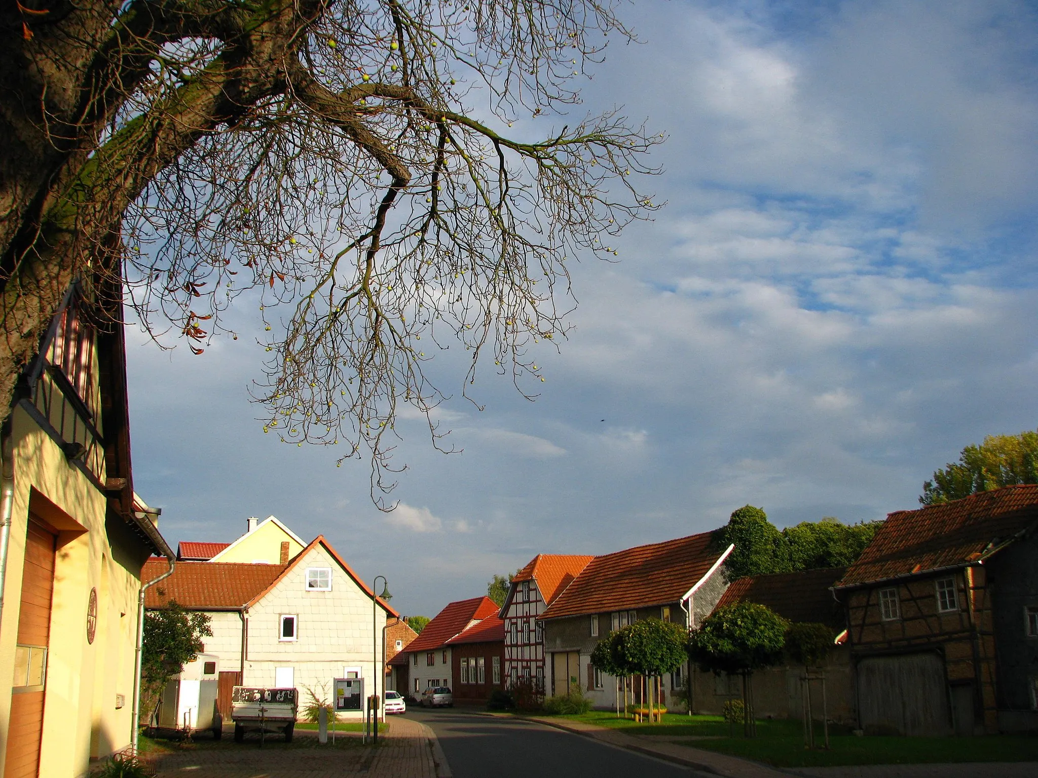 Photo showing: Dorfstraße in Heroldishausen, Blick nach Osten.