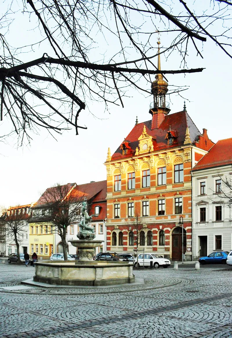 Photo showing: Rathaus und Centaurenbrunnen