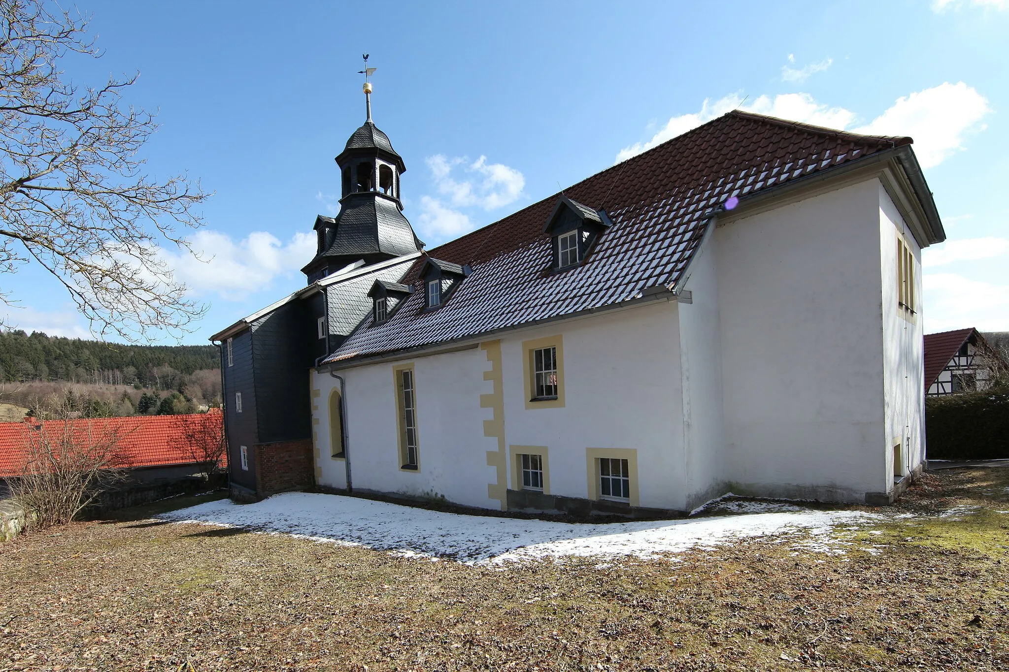 Photo showing: Evangelisch-Lutherische Kirche St. Nikolaus in Schmeheim, Landkreis Hildburghausen