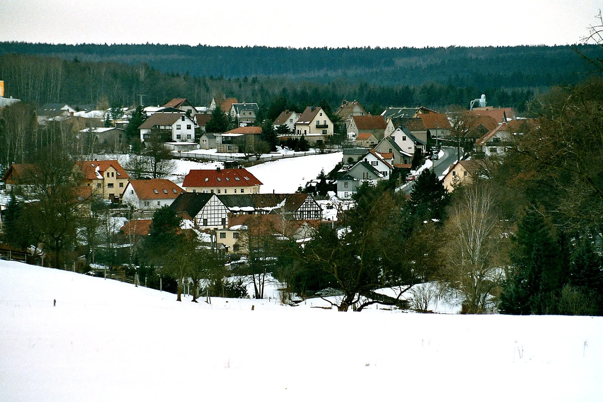 Photo showing: View from the road to Tautenhain to village Weißenborn