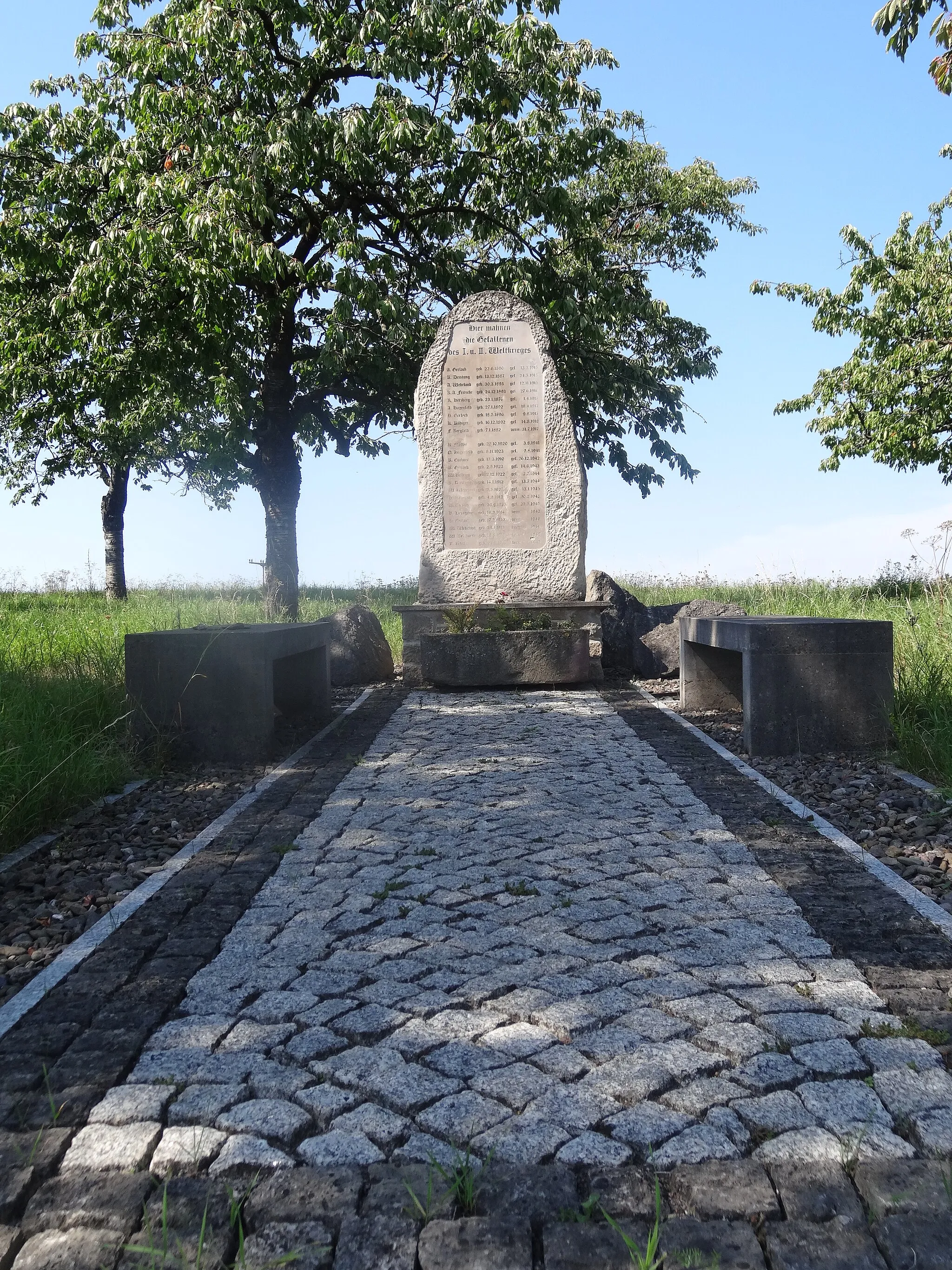 Photo showing: War memorial in Buchholz, Thuringia, Germany
