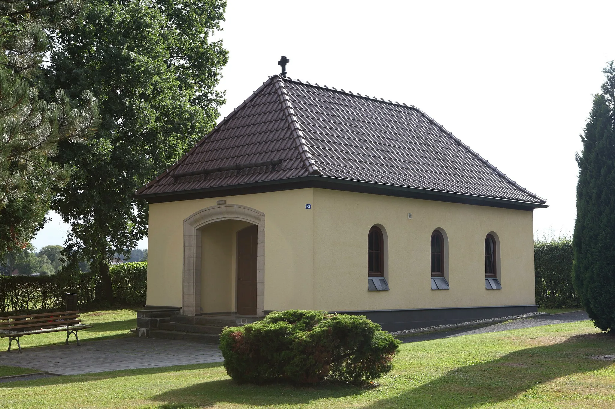 Photo showing: Friedhofskapelle in Gefell,OT Föritz