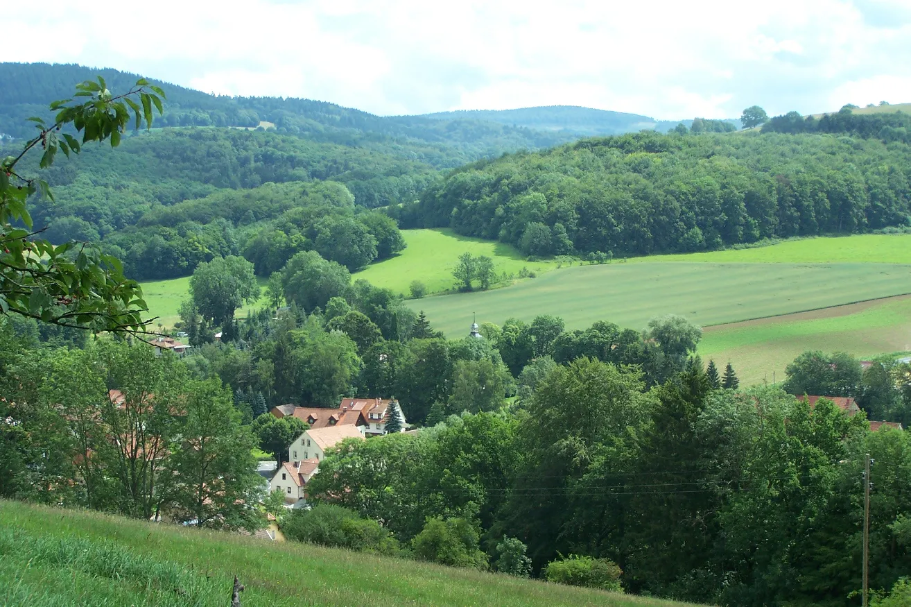Photo showing: Die Ortslage von Bairoda bei Bad Liebenstein.