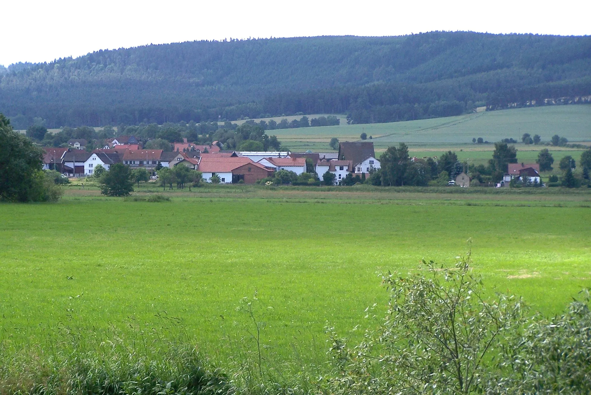 Photo showing: View from the north over the Werratal on Kaiserroda. In the background of the wooded Salzunger mountain.