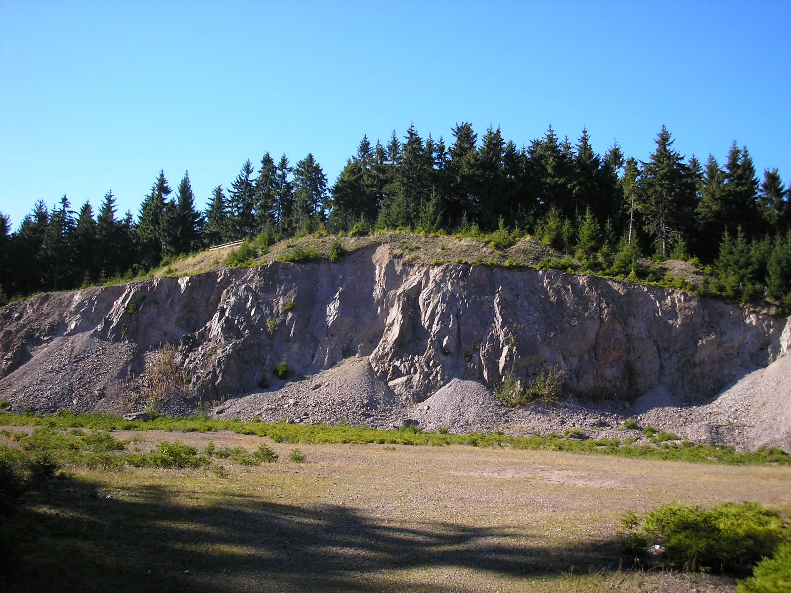 Photo showing: Steinbruch am Rennsteig bei Allzunah (Thüringen).