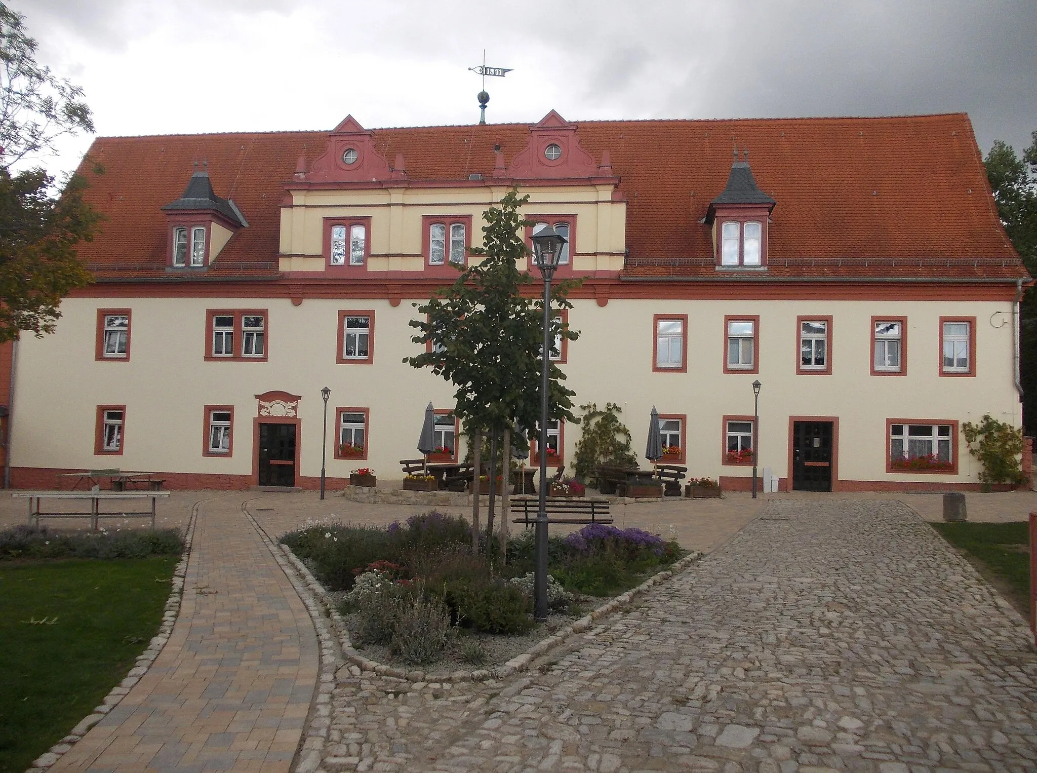 Photo showing: Bergsulza manor house, also called Bergsulza castle (Bad Sulza, Weimarer Land district, Thuringia)