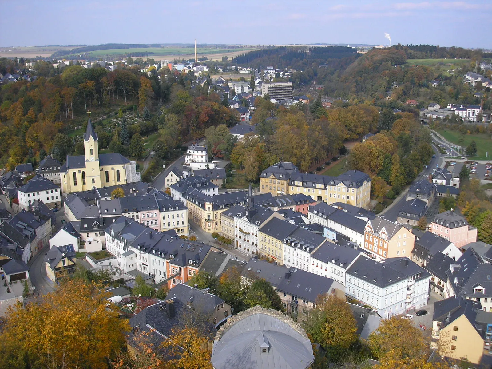 Photo showing: Blick über die Altstadt von Bad Lobenstein (Thüringen).