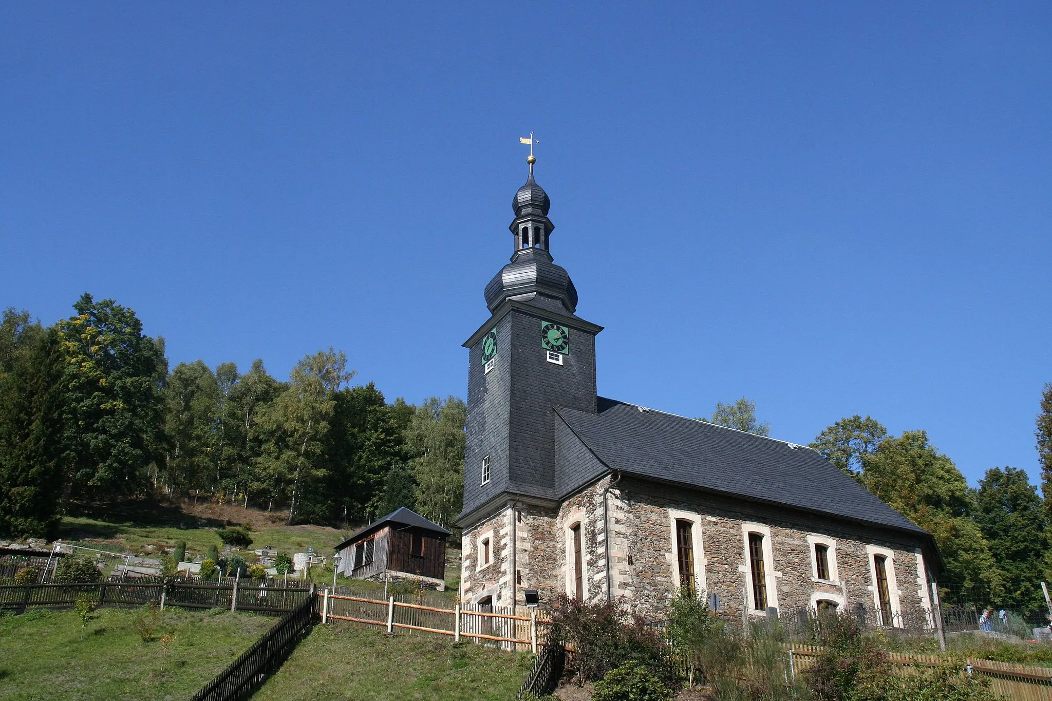 Photo showing: Ev. Kirche in Oelze (Katzhütte), Thüringen