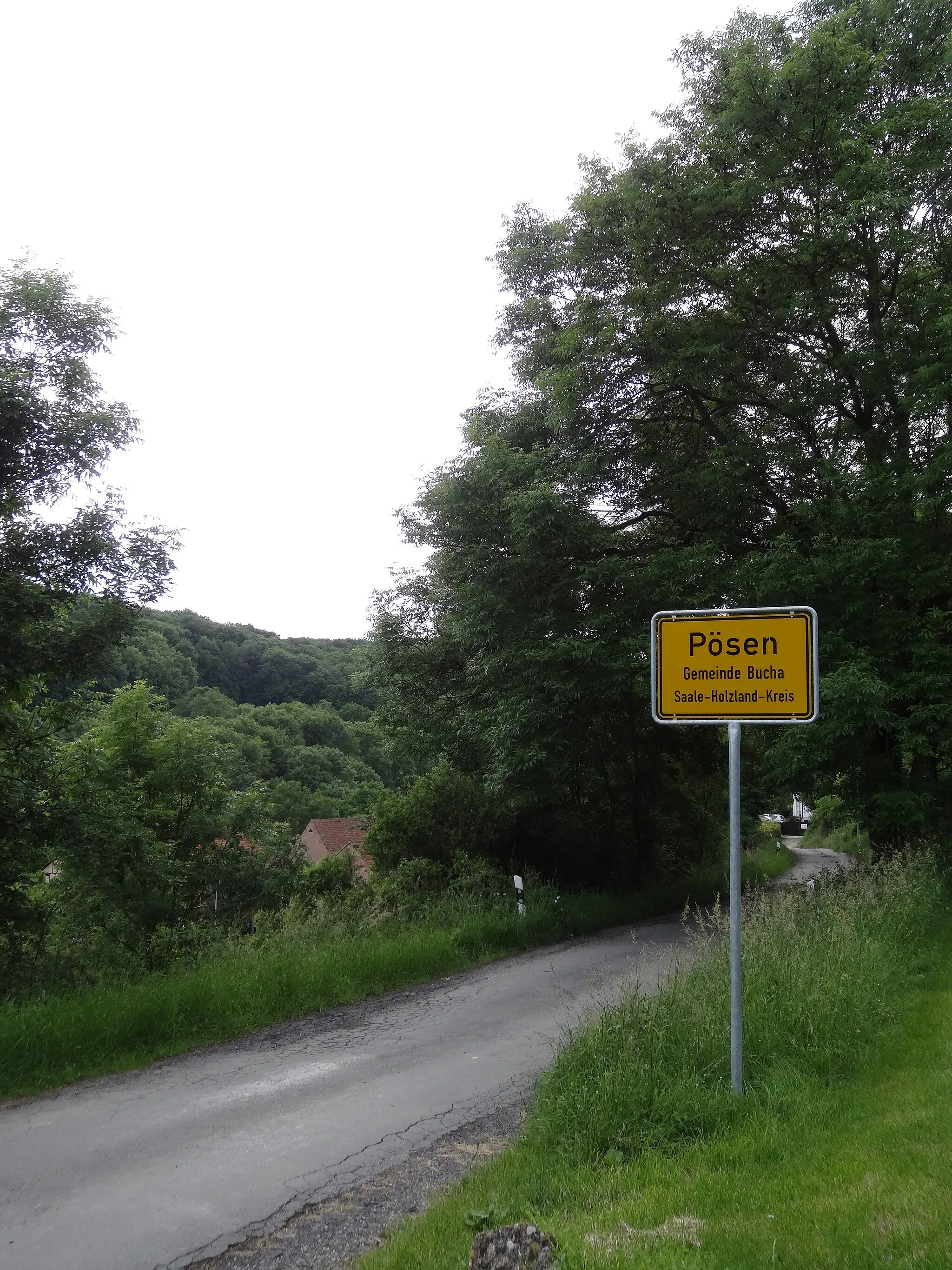 Photo showing: View on Pösen, Thuringia, Germany