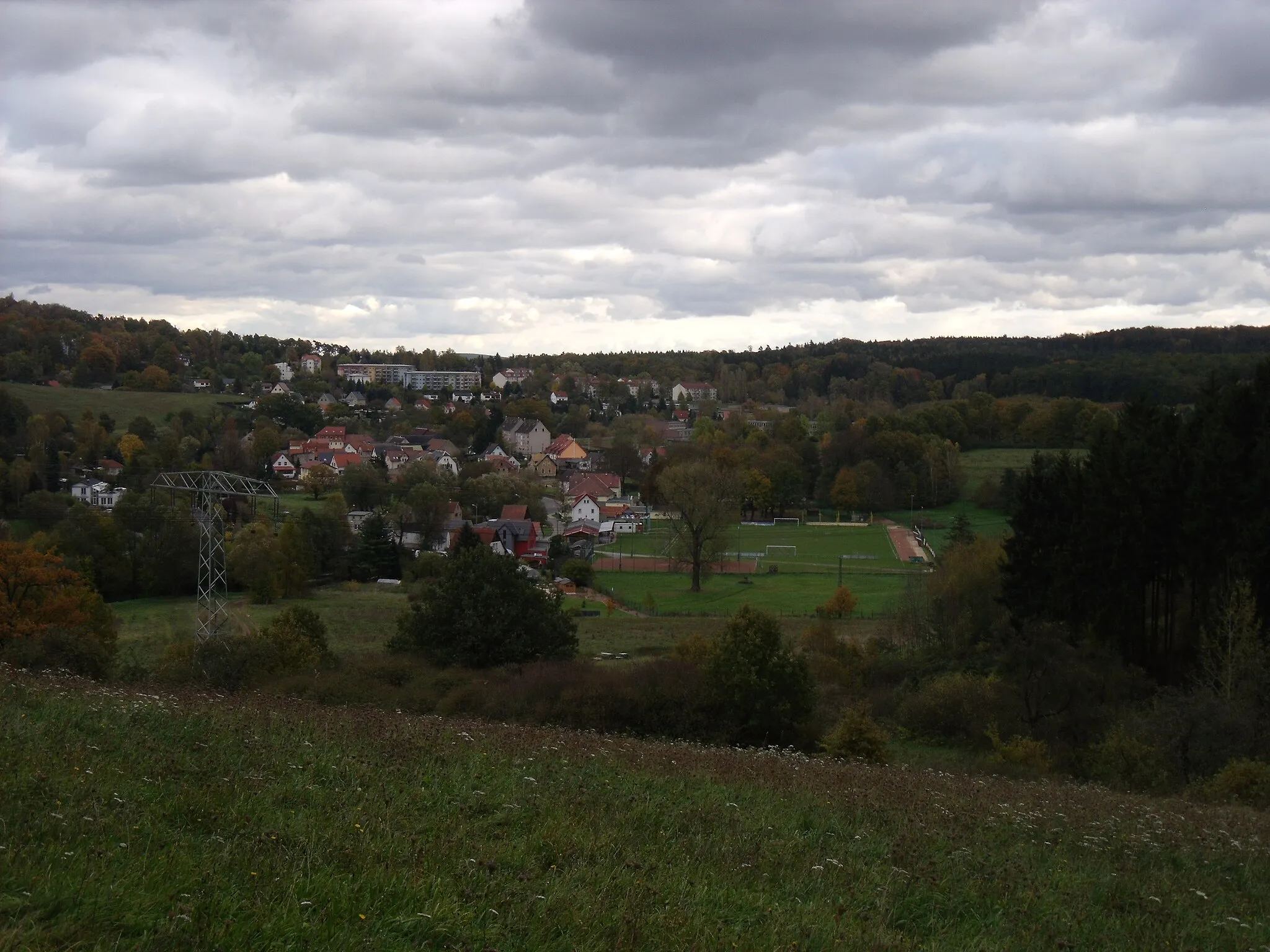 Photo showing: View of Scheubengrobsdorf, Gera, Germany, in October 2010
