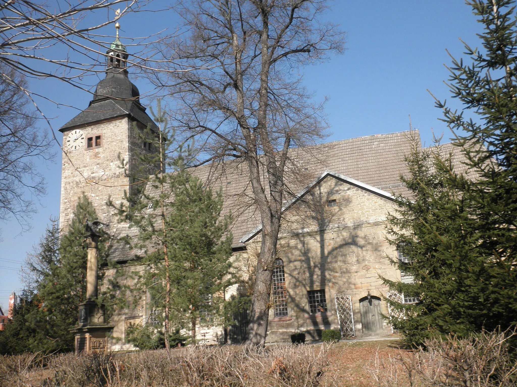 Photo showing: Church in Straußfurt in Thuringia