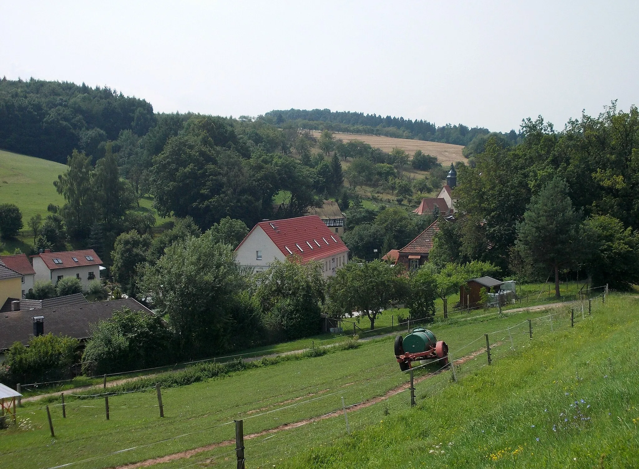 Photo showing: View of a part of Hartmannsdorf (Greiz district, Thuringia)