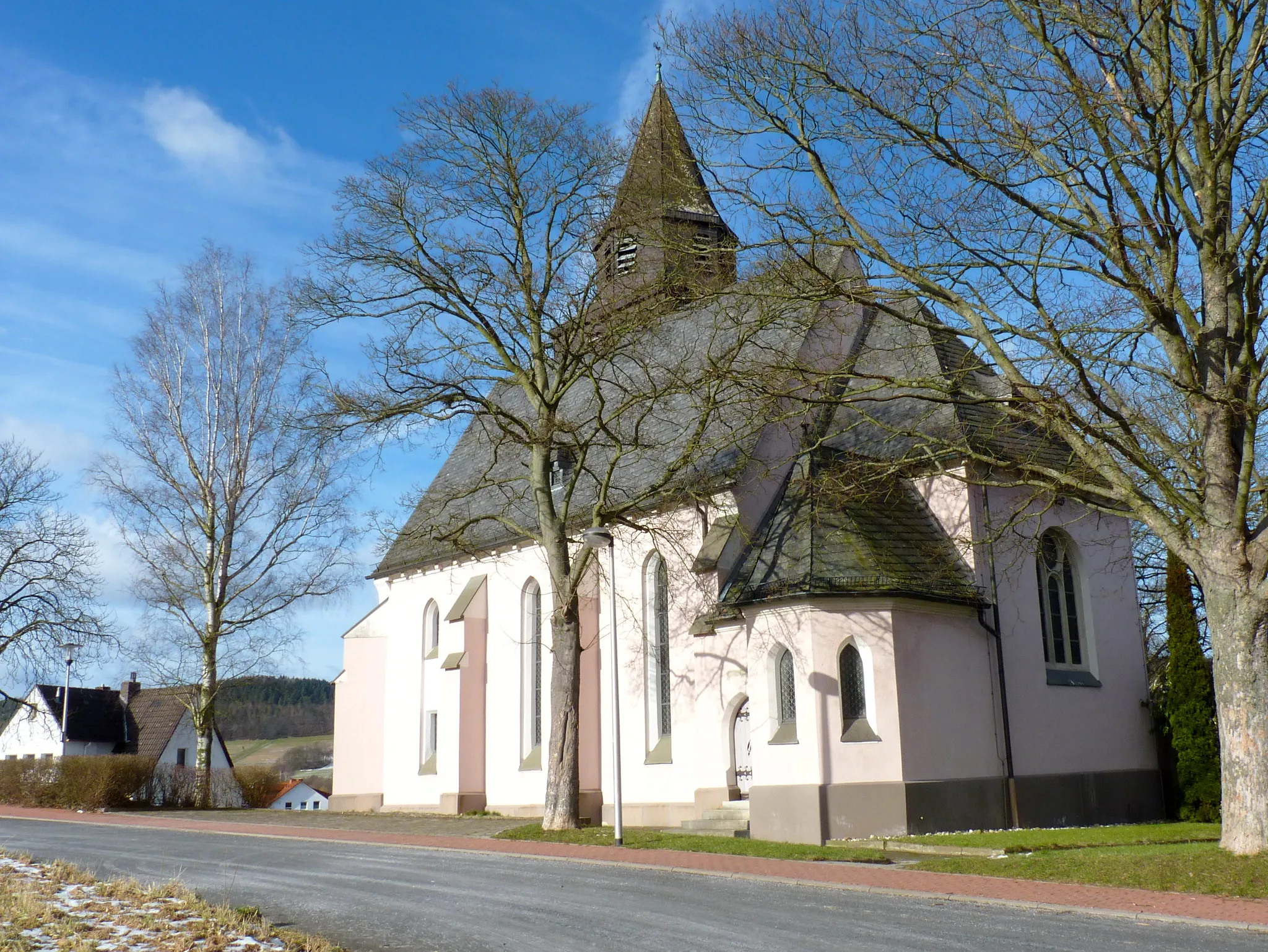 Photo showing: Evangelische Kirche in Wölfershausen, Heringen (Werra), Hessen, Baujahr 1927