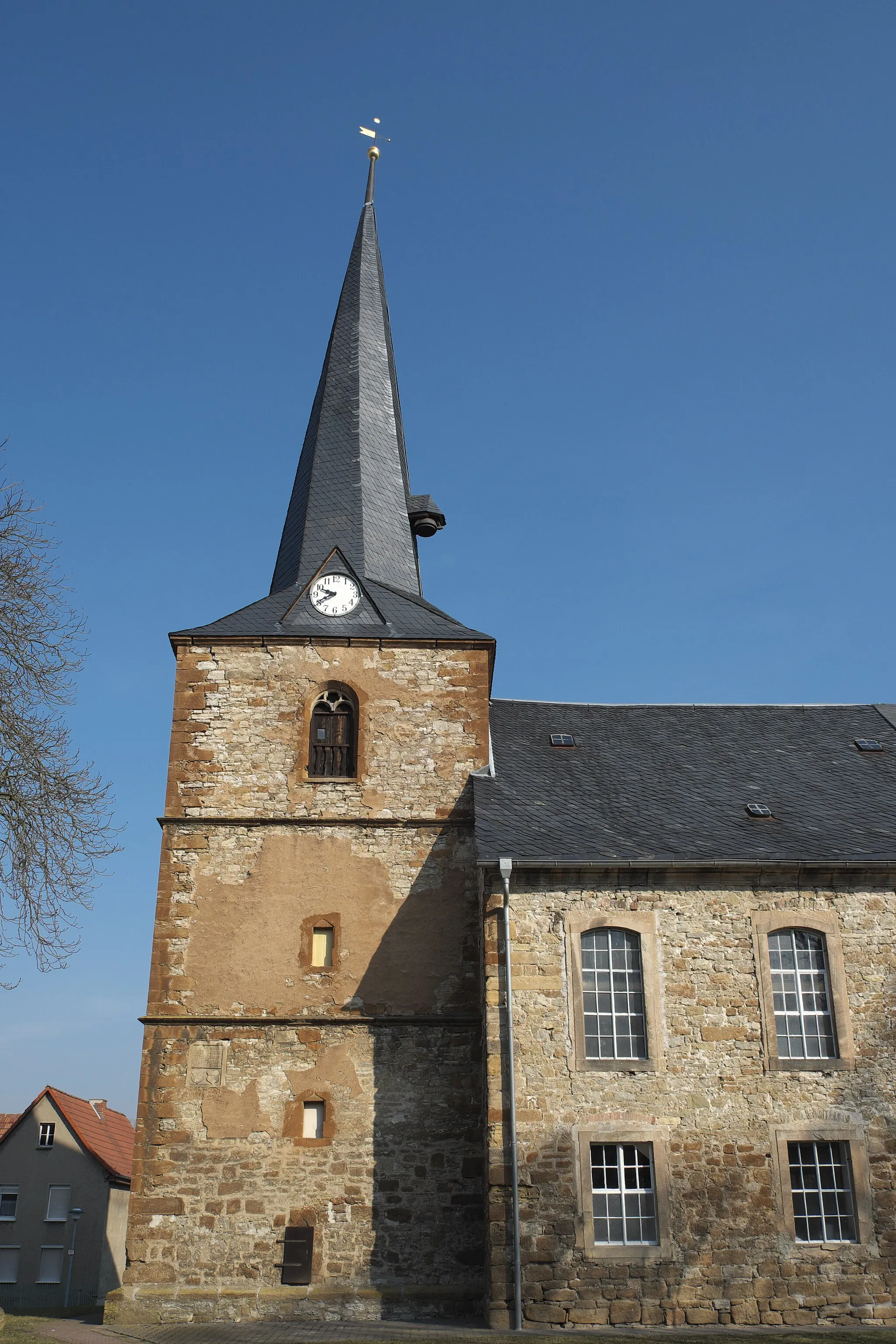 Photo showing: Evangelische Dorfkirche St. Severinus in Backleben, einem Stadtteil von Kölleda im Landkreis Sömmerda in Thüringen/Deutschland