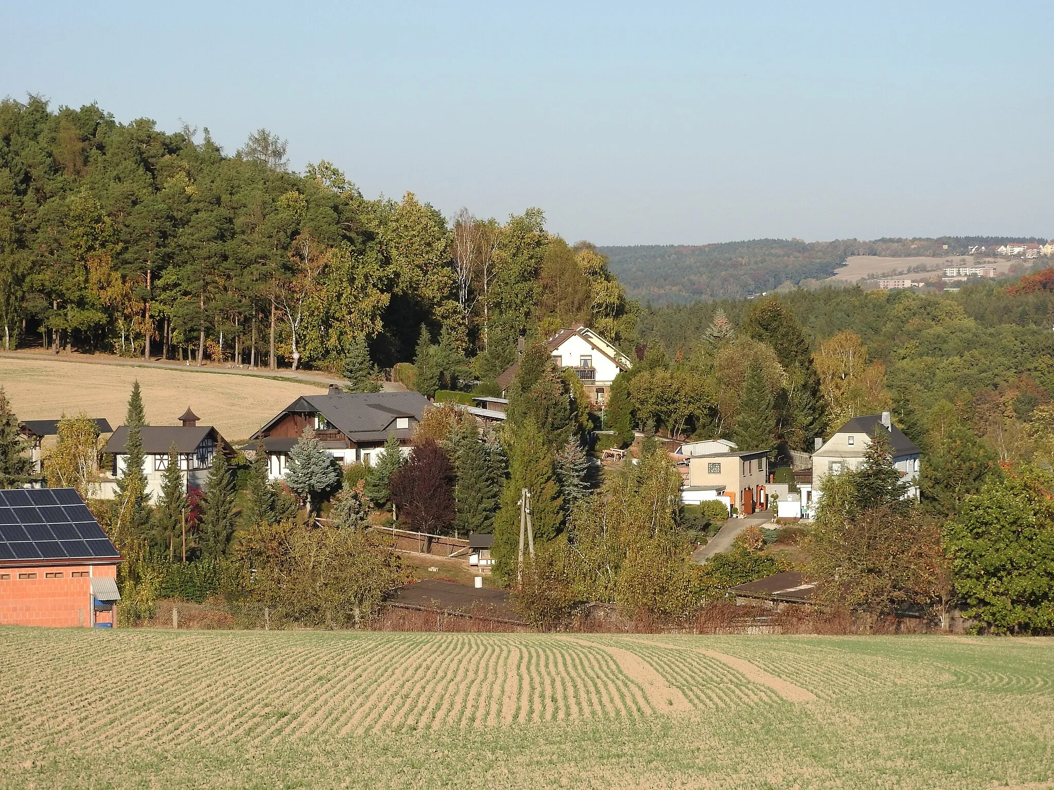 Photo showing: Blick auf Untergrochlitz, Thüringen