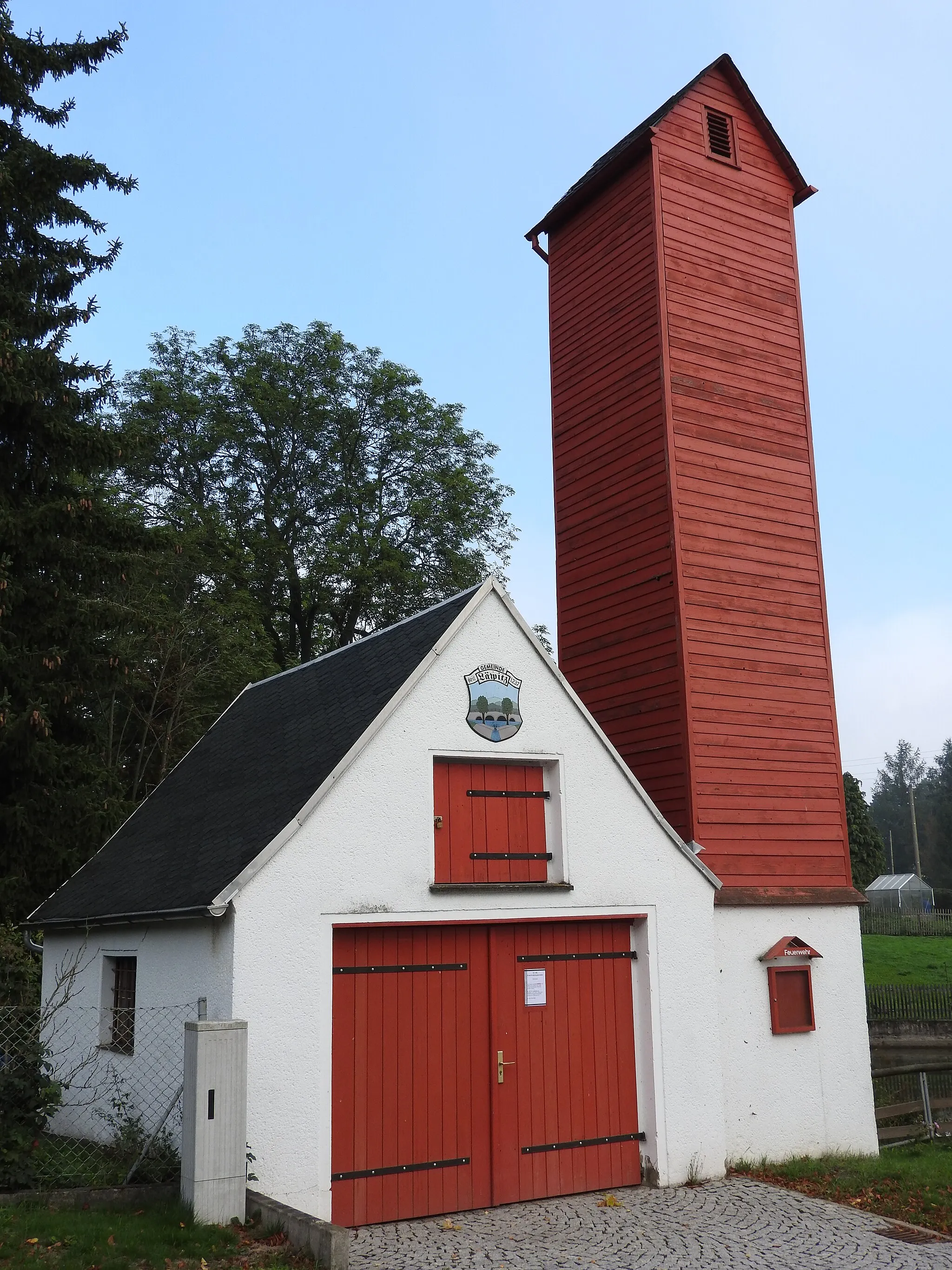 Photo showing: Feuerwehrgerätehaus in Läwitz, Thüringen