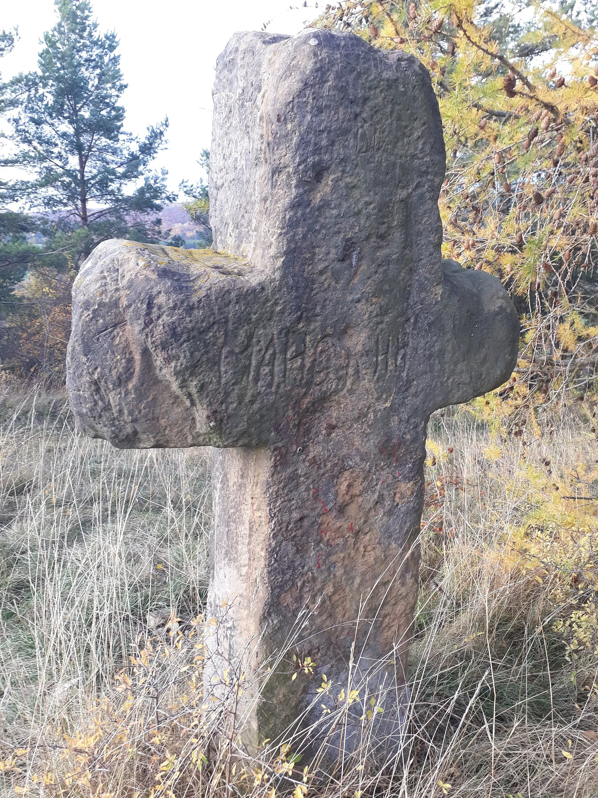 Photo showing: Einzelnes Kreuz an der Ebanotte bei Gossel, Thüringen