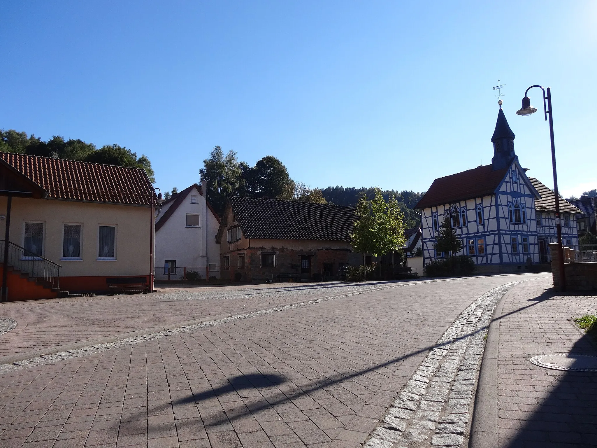 Photo showing: Central place of Breitenbach (Schmalkalden), Thuringia, Germany