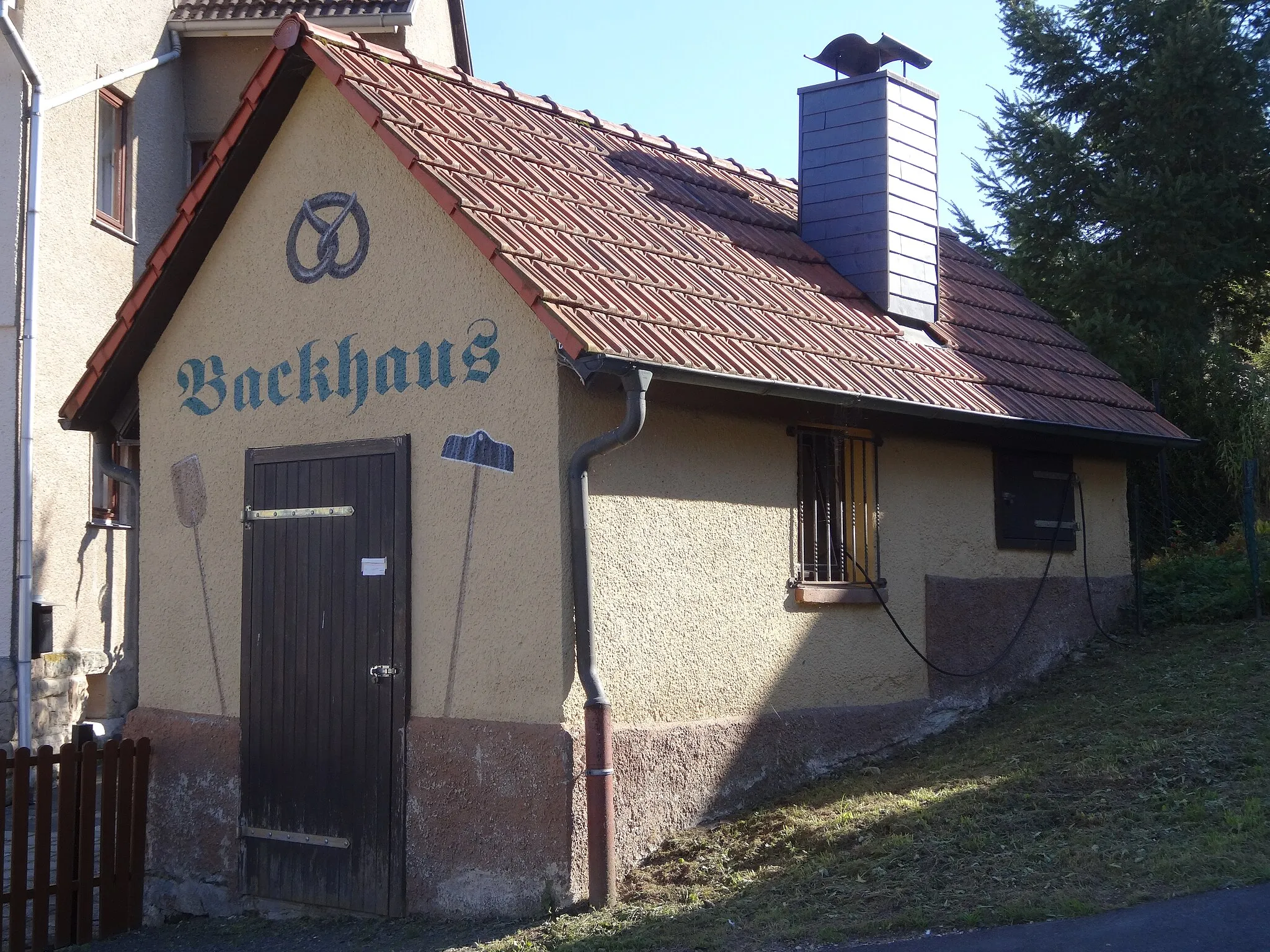 Photo showing: Bakery house in Grumbach (Schmalkalden), Thuringia, Germany