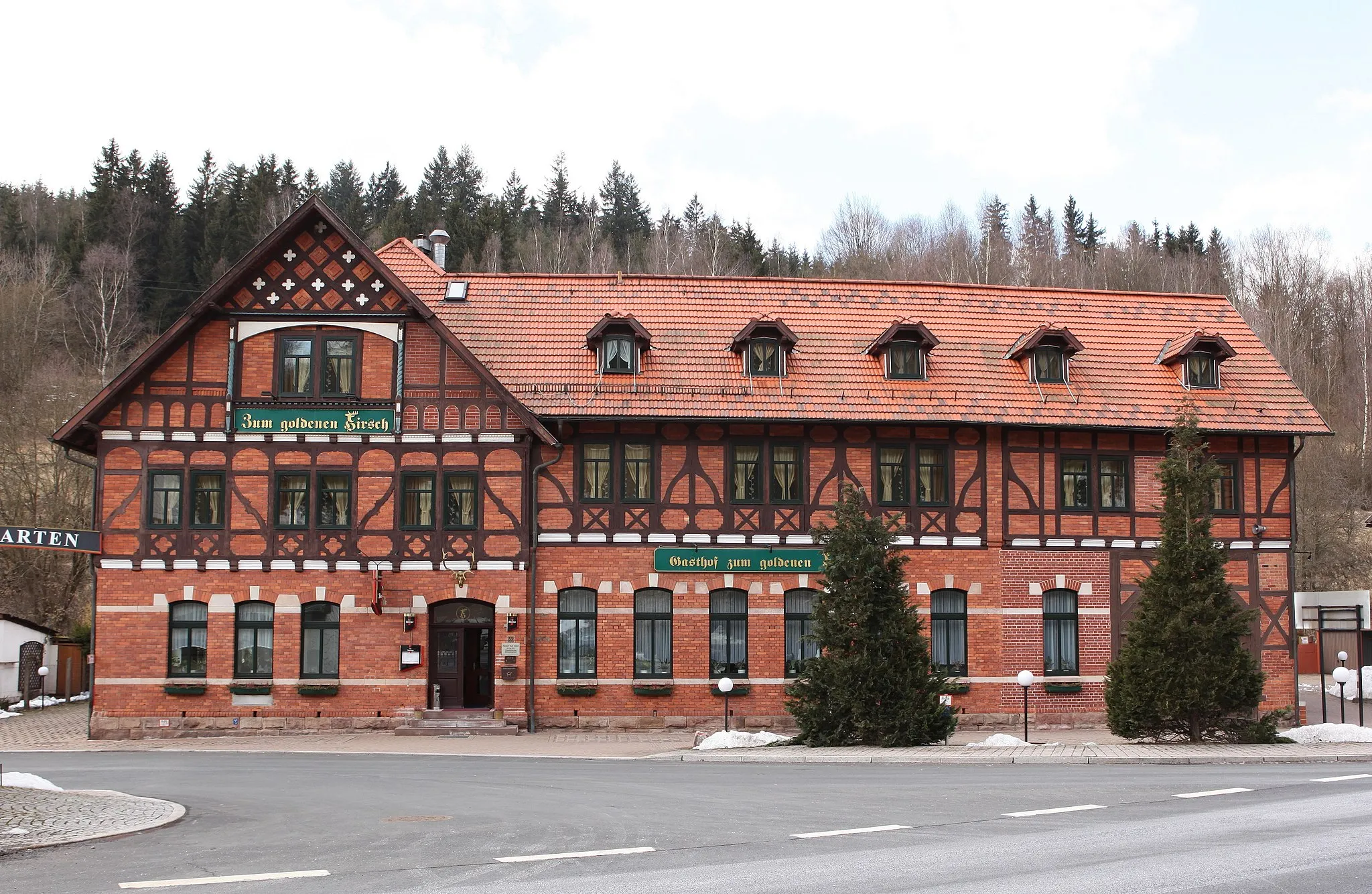 Photo showing: Gasthof zum goldenen Hirsch in Hirschbach, Ot von St. Kilian, Landkreis Hildburghausen