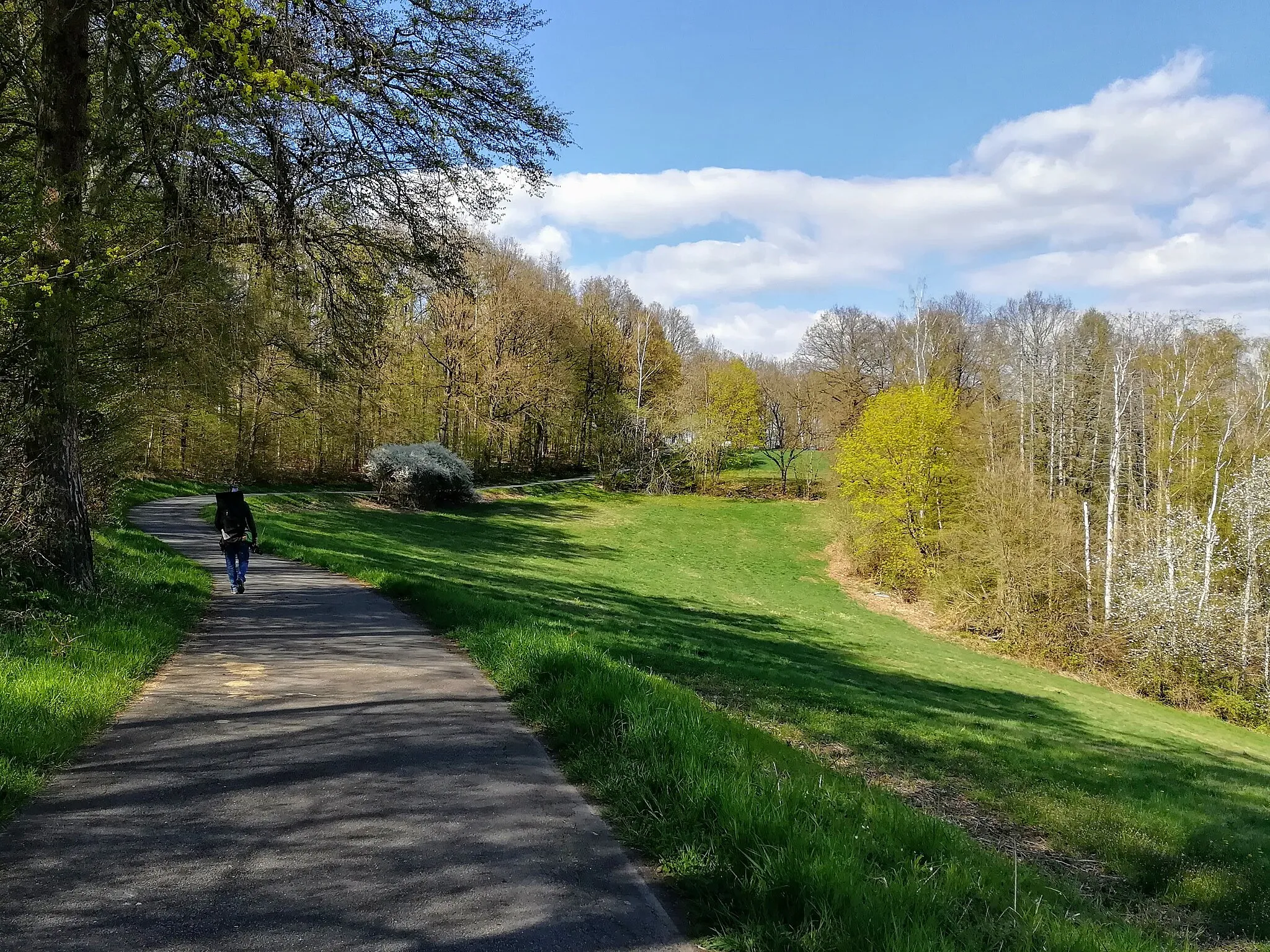 Photo showing: Das Wiesental (rechts) liegt auf dem Rundweg Grenzlandweg zwischen der Führungsstelle Pferdeberg (Thüringen) und dem Aussichtsturm Pferdebergturm (Niedersachsen).