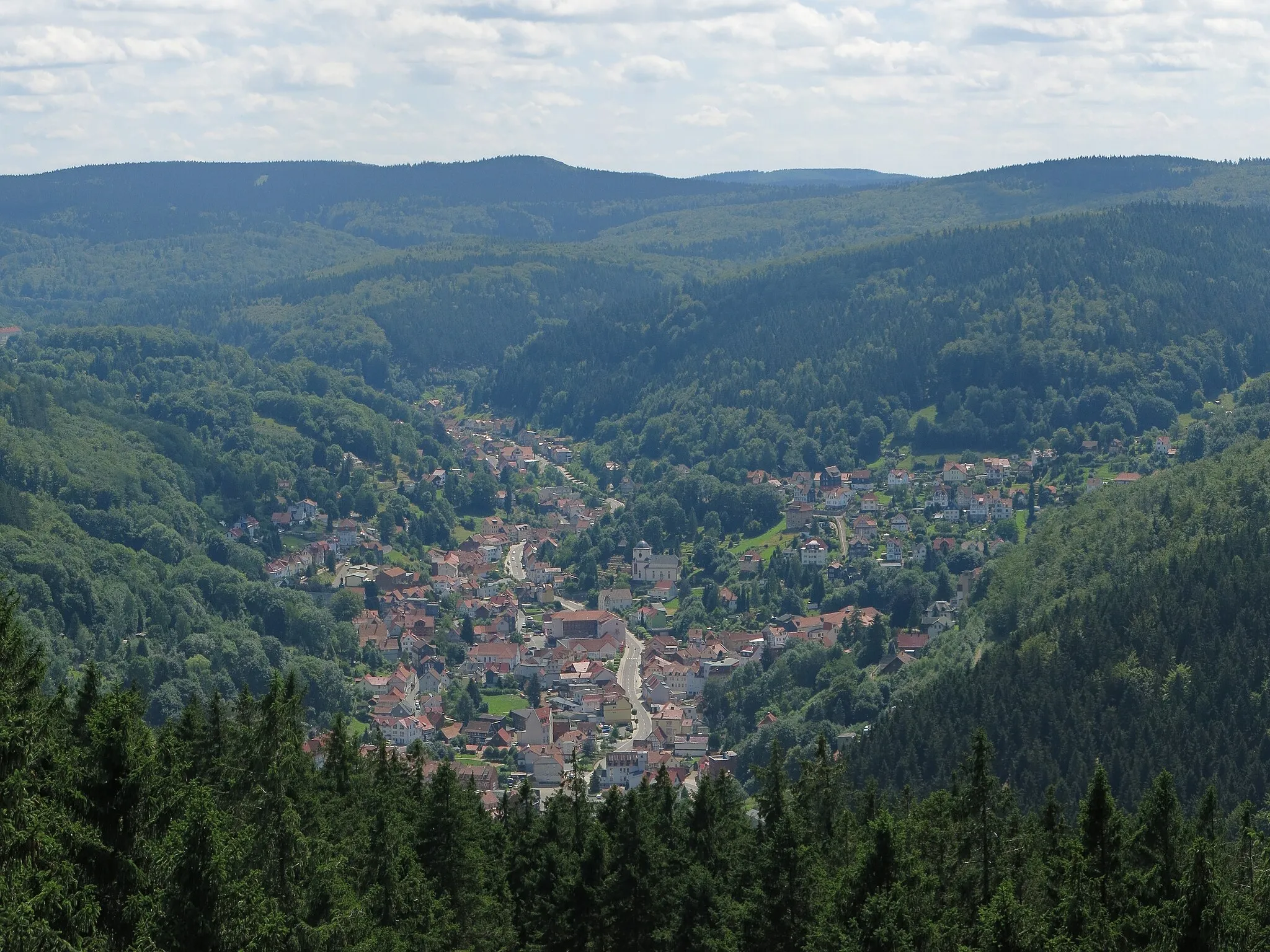 Photo showing: Blick vom Carl-Alexander-Turm auf dem Ringberg auf Ruhla.