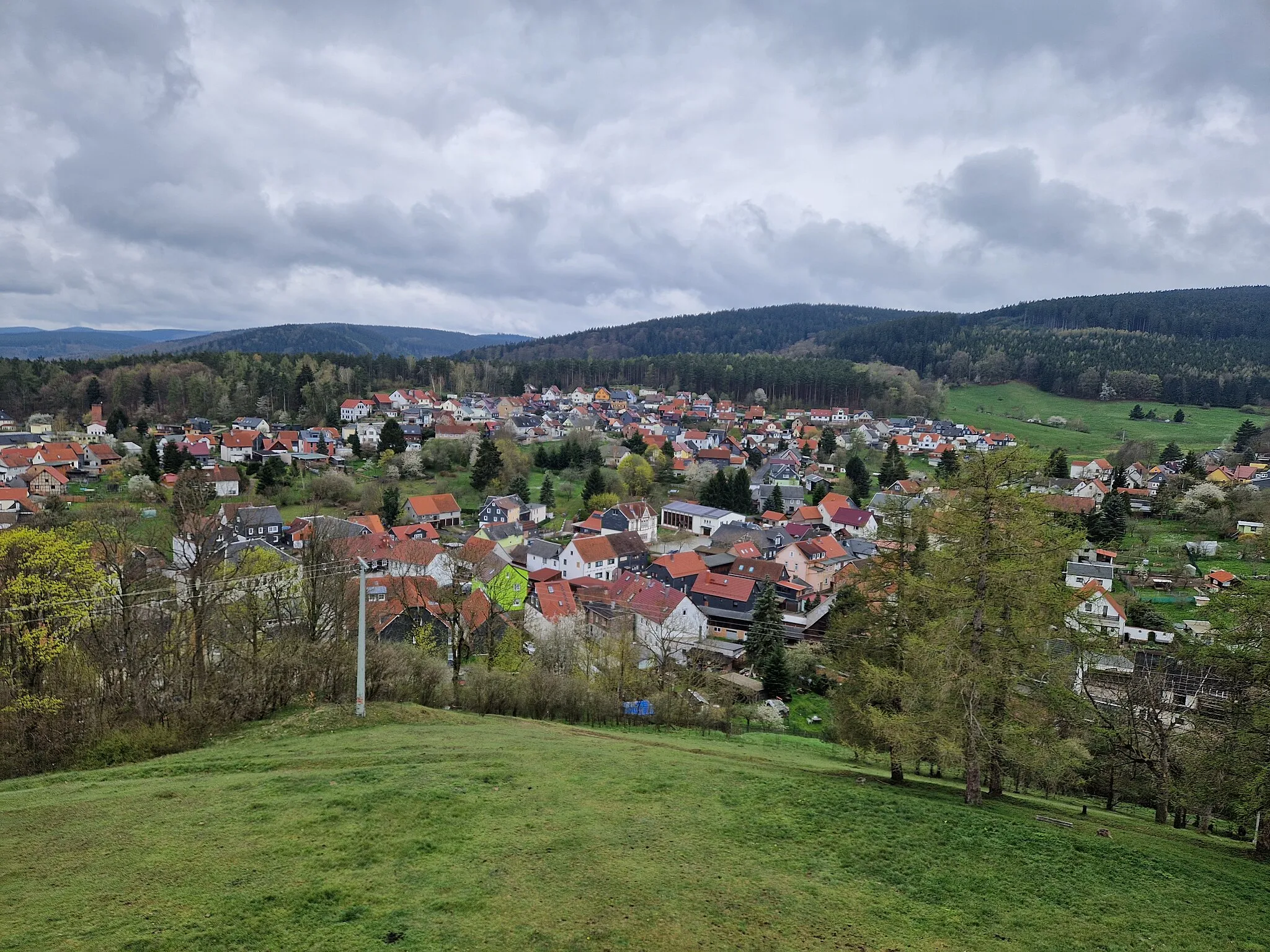 Photo showing: Blick vom Kriegerdenkmal Frankenhain in Thüringen