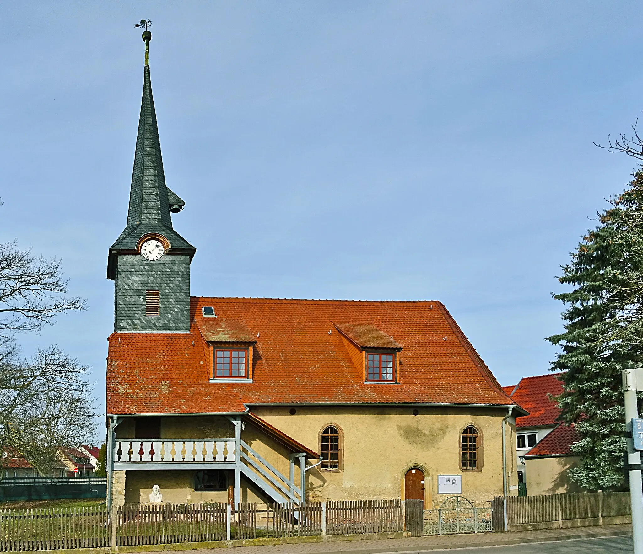 Photo showing: Dorfkirche St. Gallus (Schwansee, Großrudestedt) von Süden