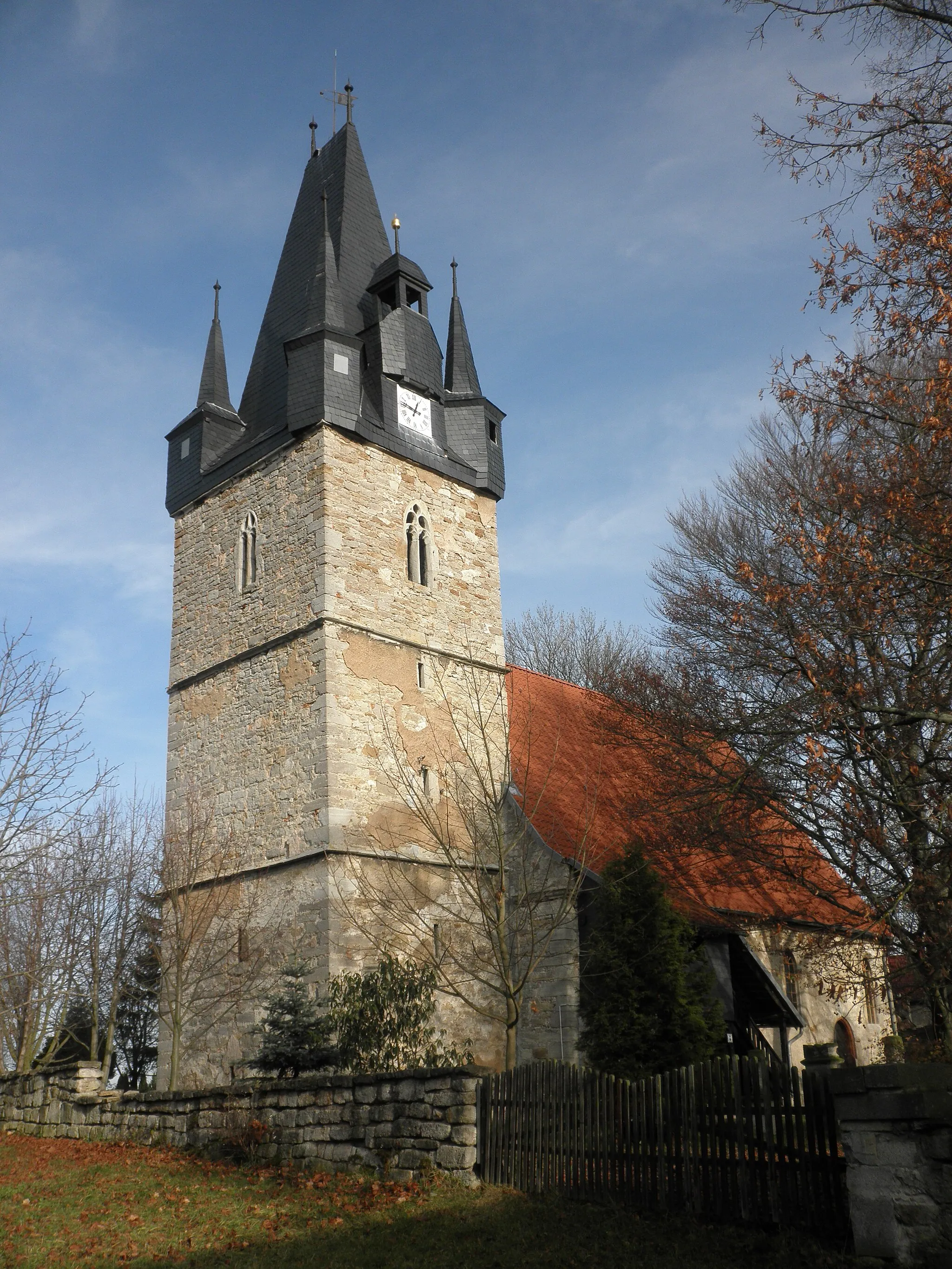 Photo showing: Church in Toba (Helbedündorf) in Thuringia