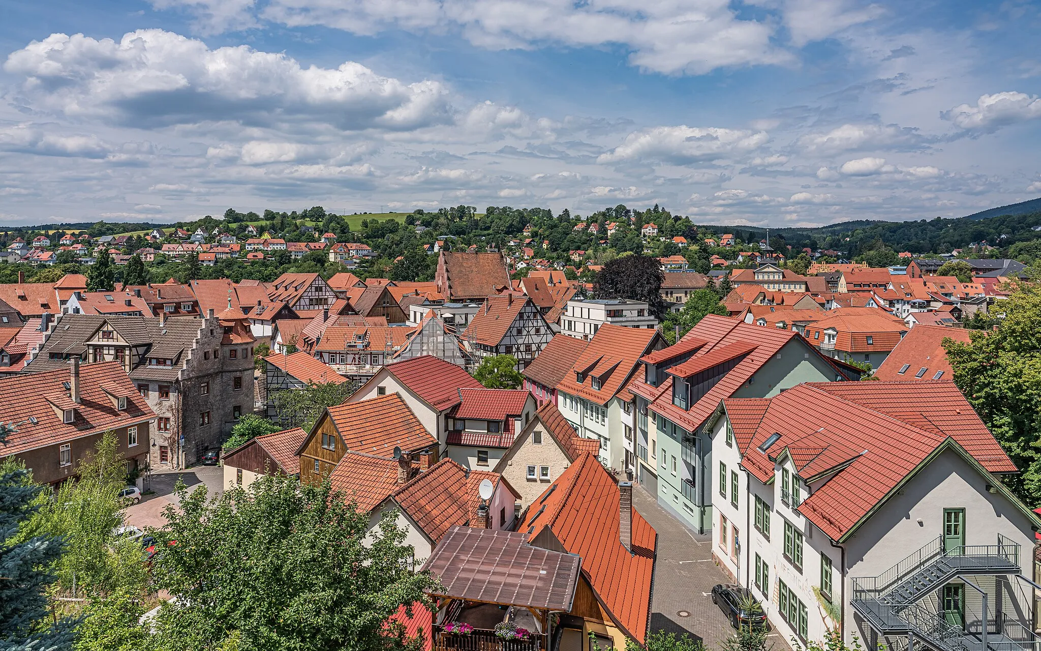 Photo showing: View from the hill of Wilhelmsburg Castle in Schmalkalden, Thuringia, Germany