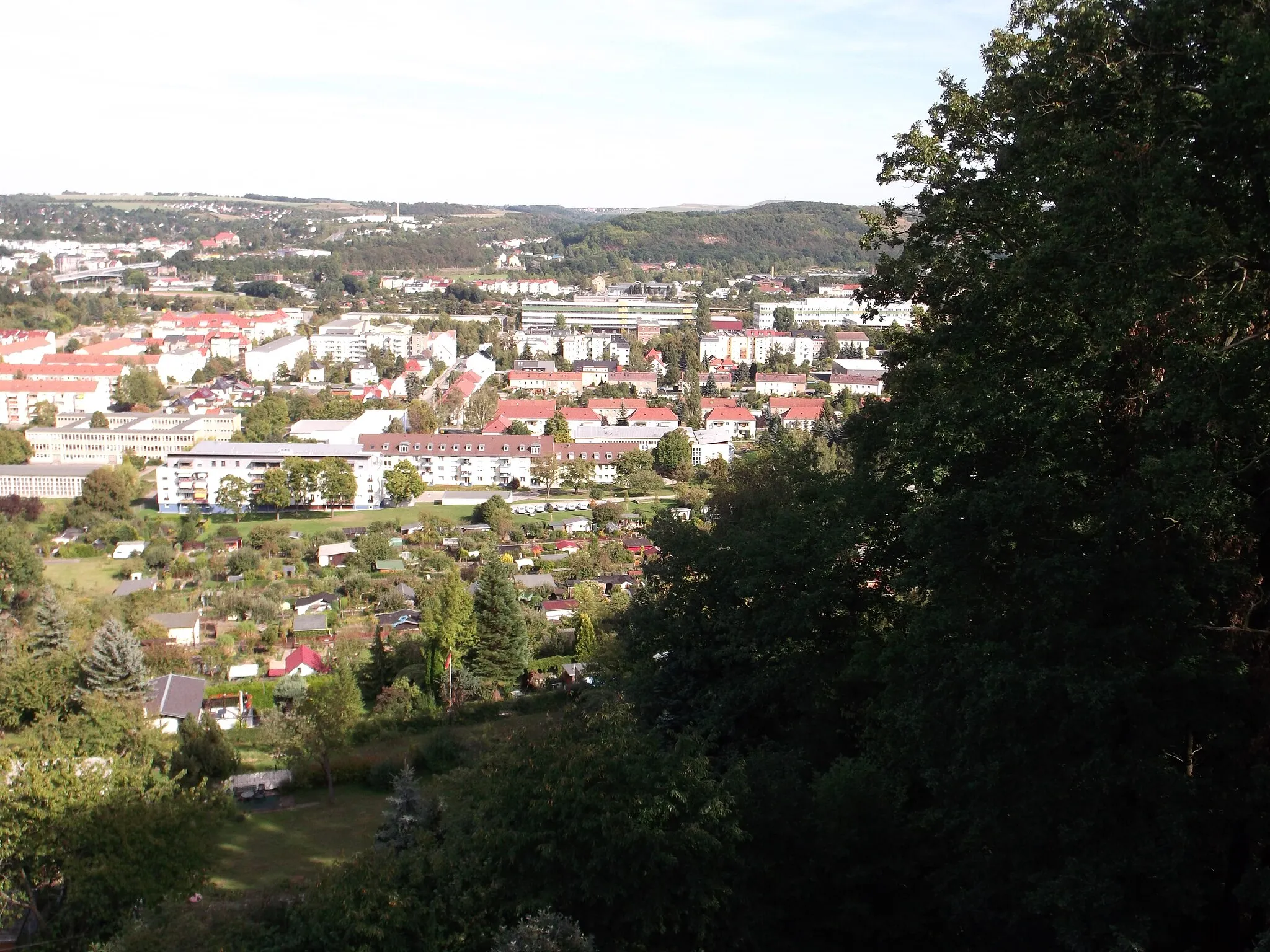 Photo showing: View from Fuchsturm in Gera, Germany, in September 2012