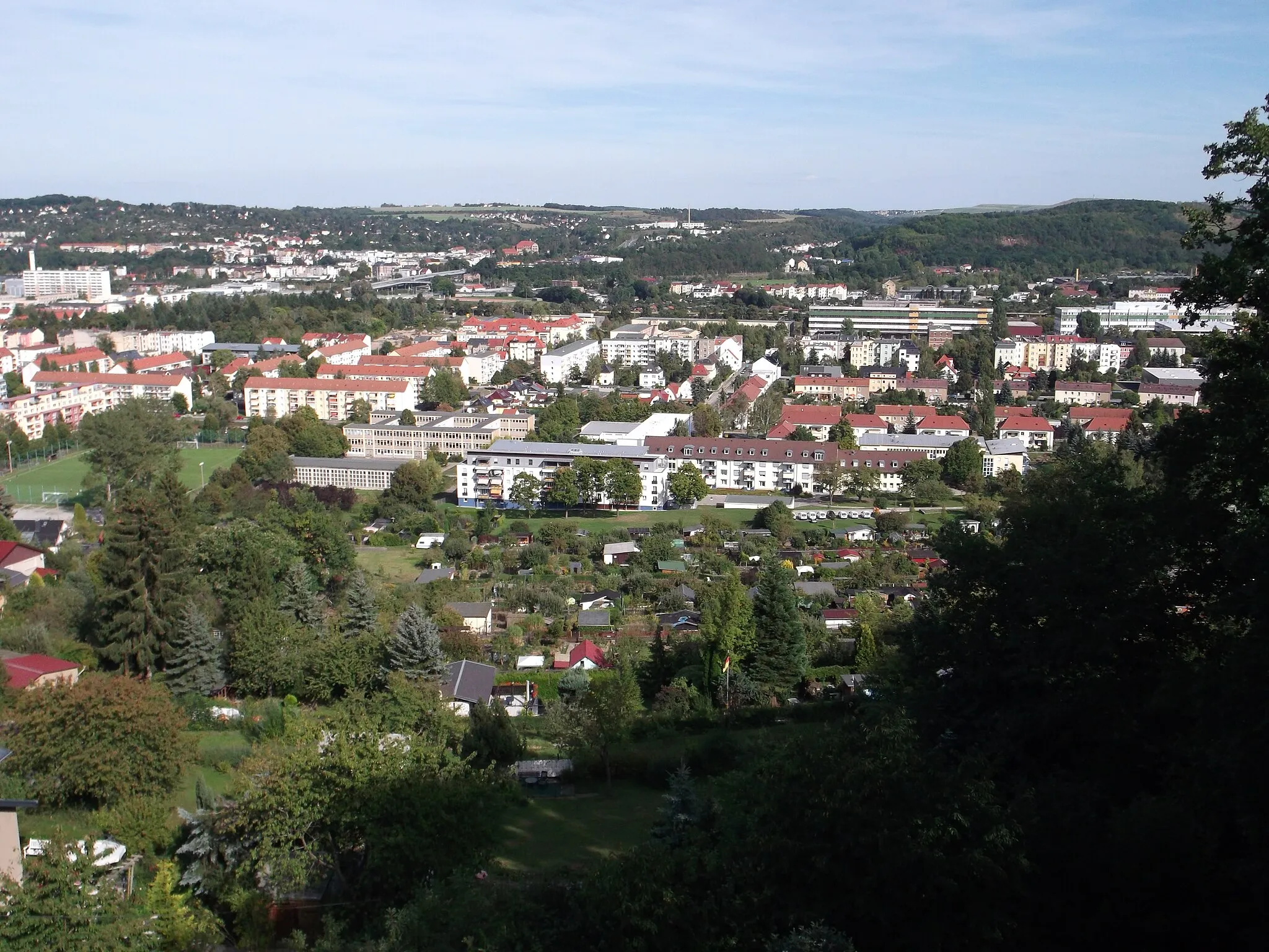 Photo showing: View from Fuchsturm in Gera, Germany, in September 2012