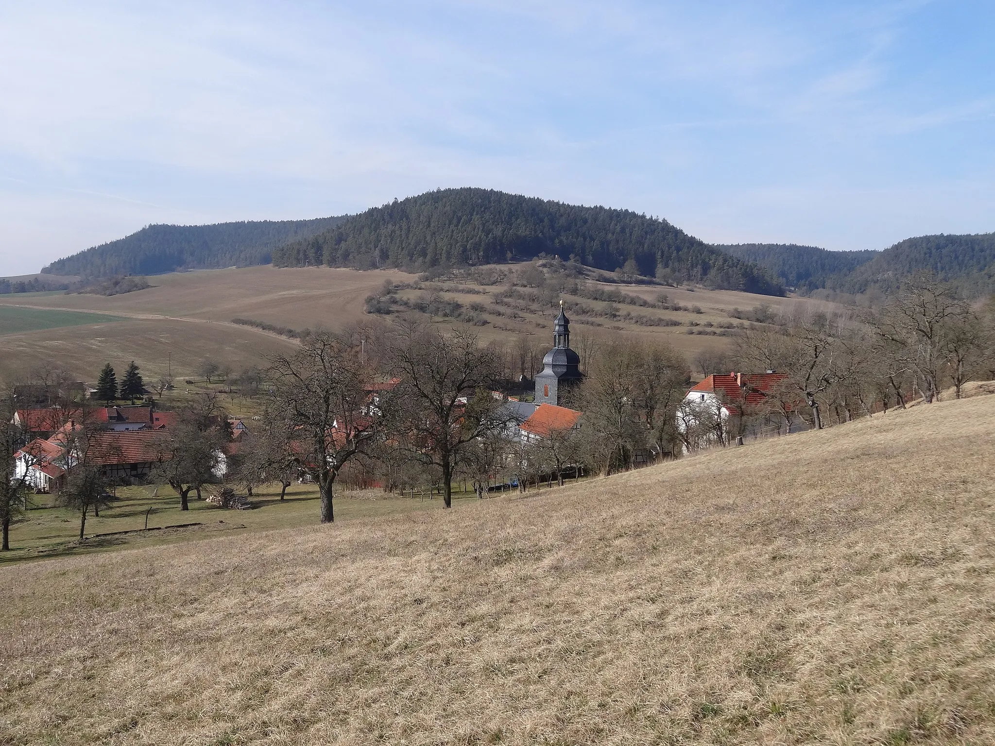 Photo showing: View from East on Thälendorf, Thuringia, Germany